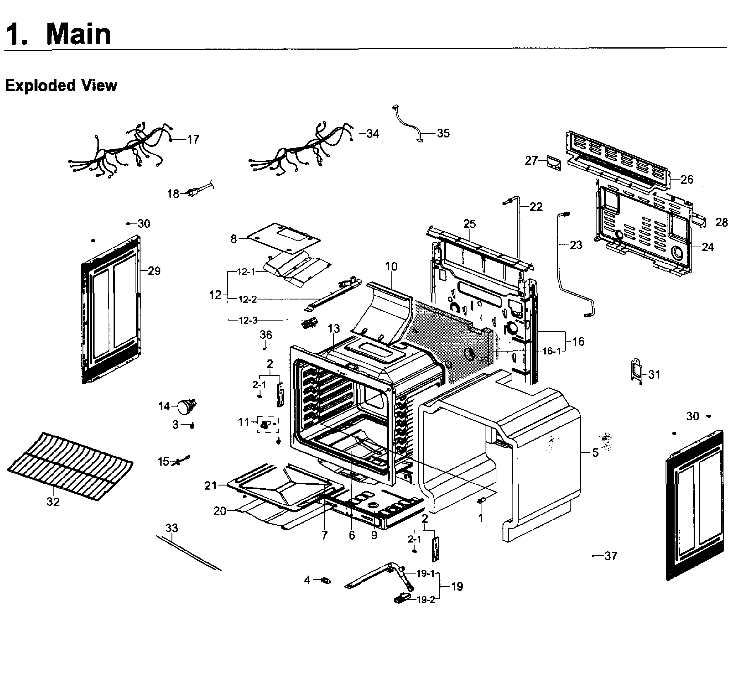 Samsung NX58K3310SS/AA-00 main asy diagram