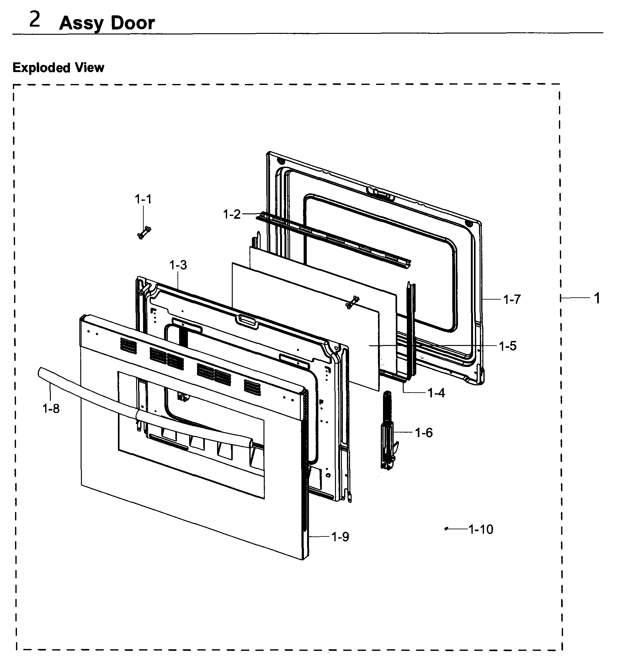 Samsung NX58K3310SS/AA-00 door diagram
