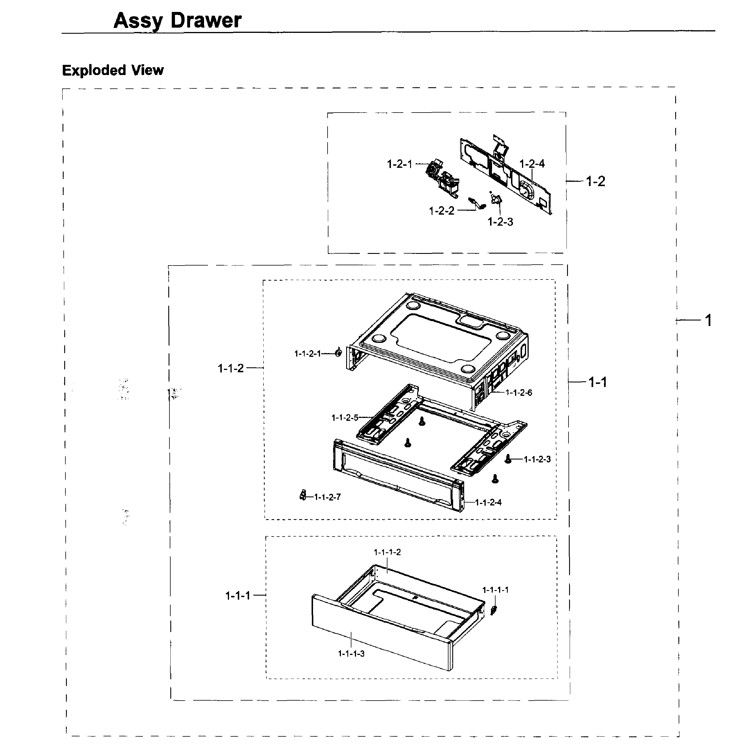 Samsung NX58K3310SS/AA-00 drawer diagram