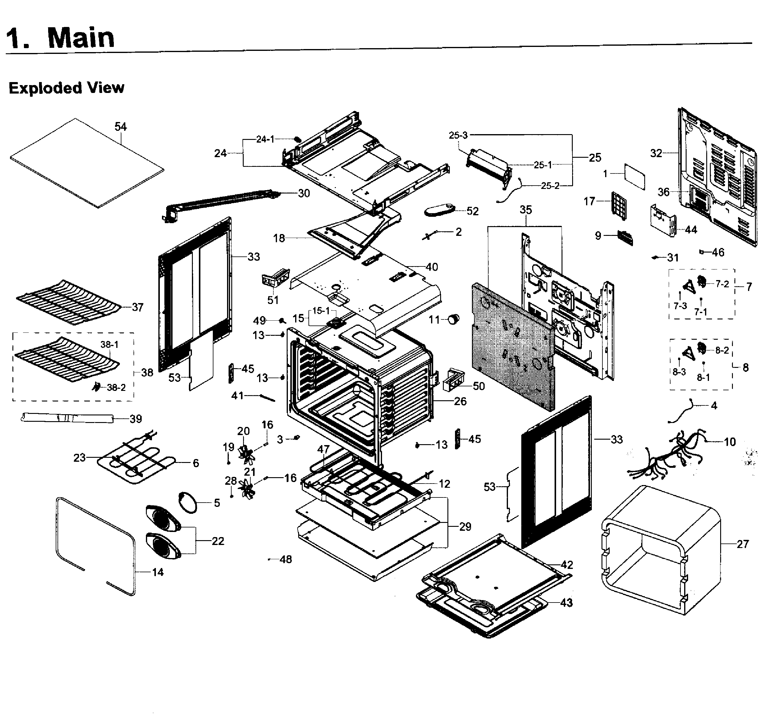 Samsung NE58K9430SS/AA-00 main asy diagram