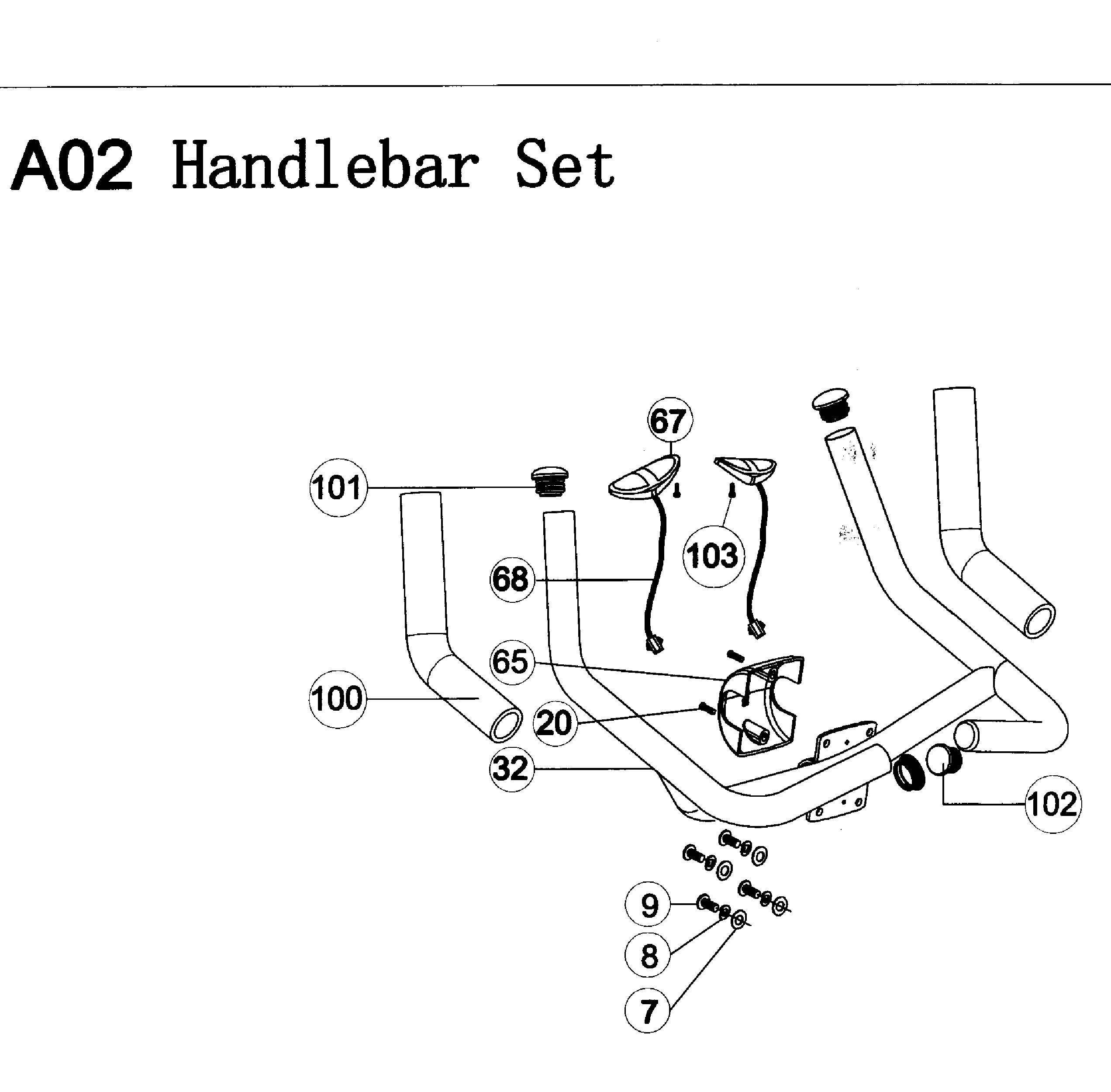 AFG 7.3AU handlebar set diagram