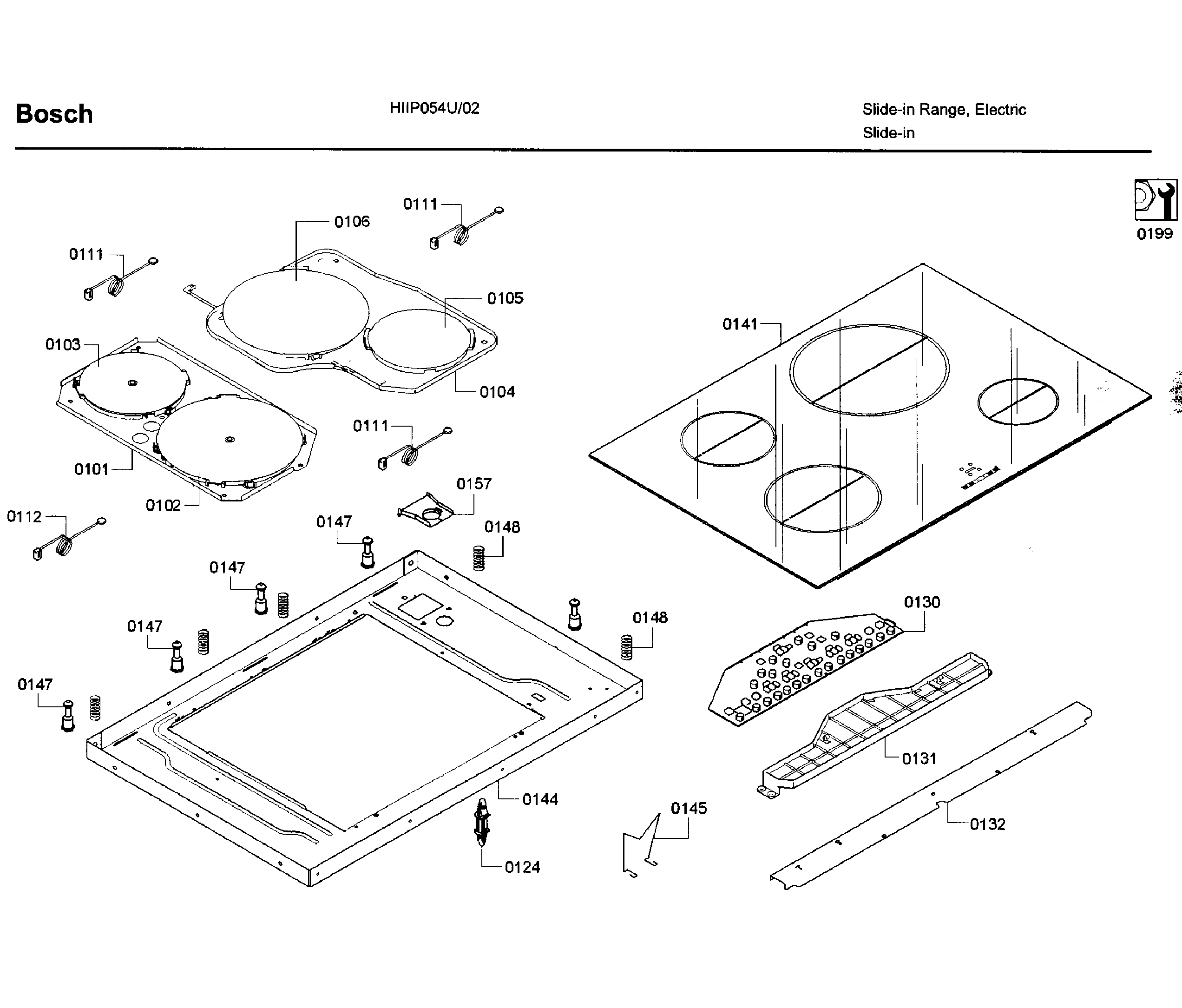 Bosch HIIP054U/02 cooktop asy diagram