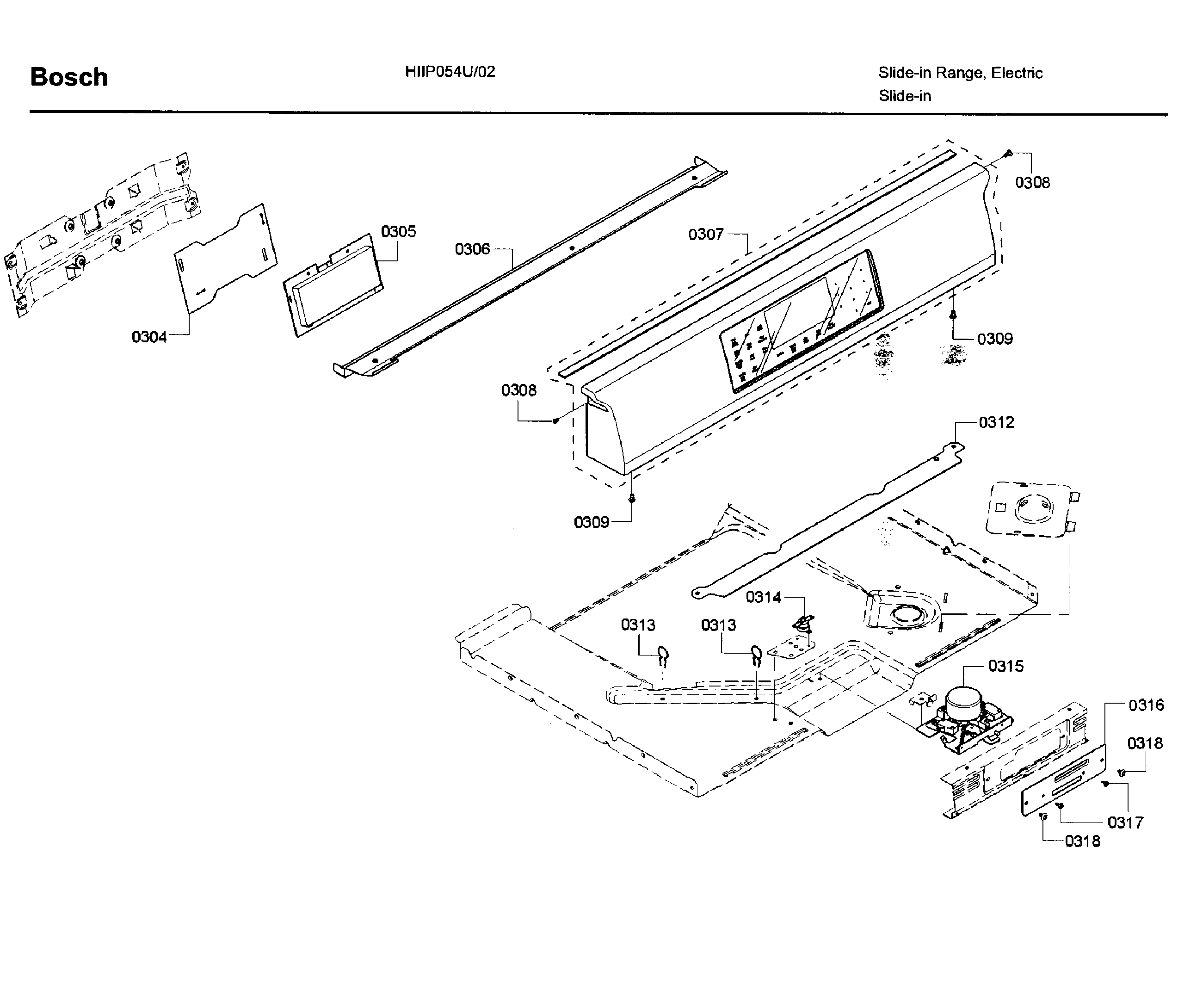 Bosch HIIP054U/02 control panel diagram
