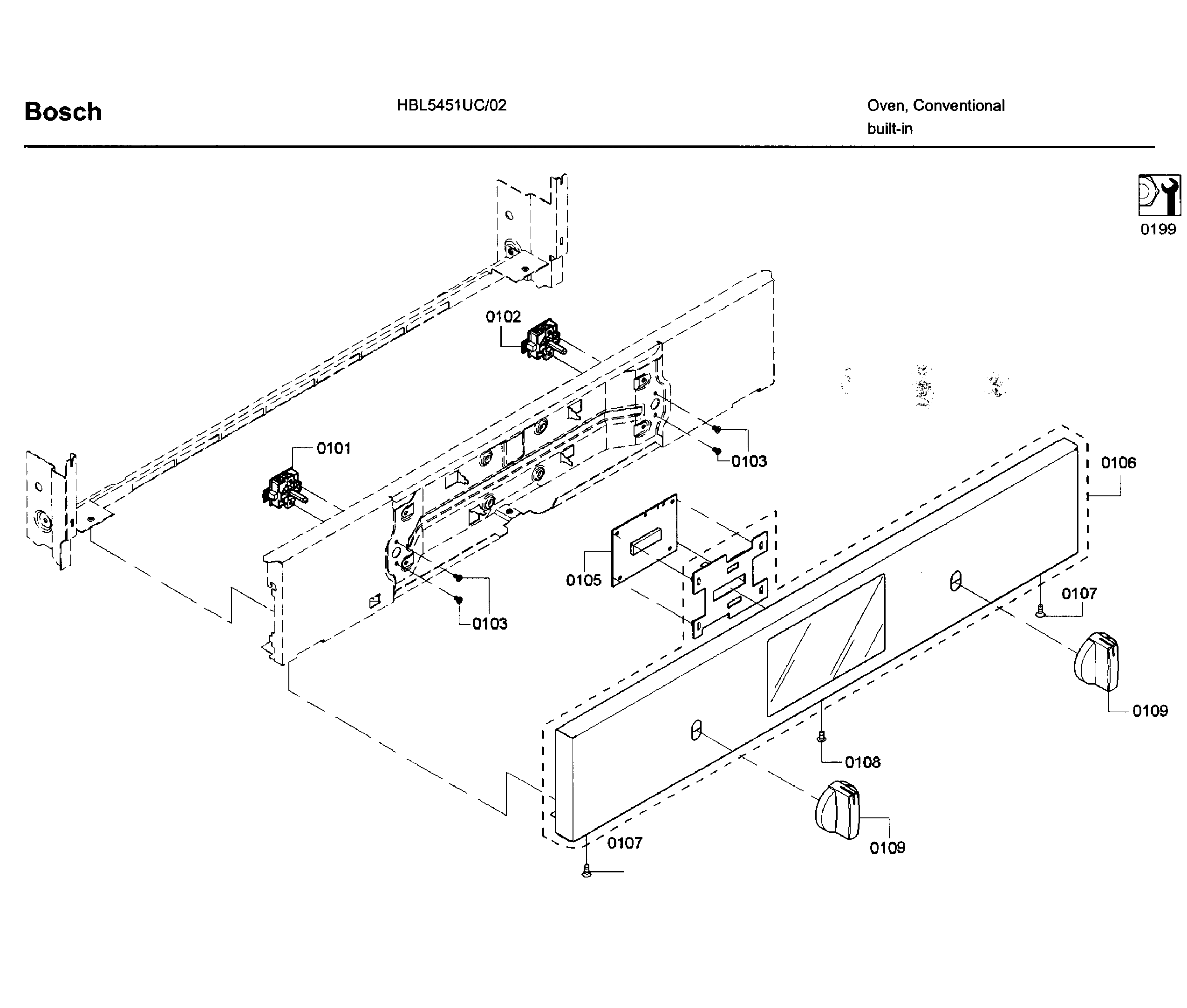 Bosch HBL5451UC/02 control panel diagram