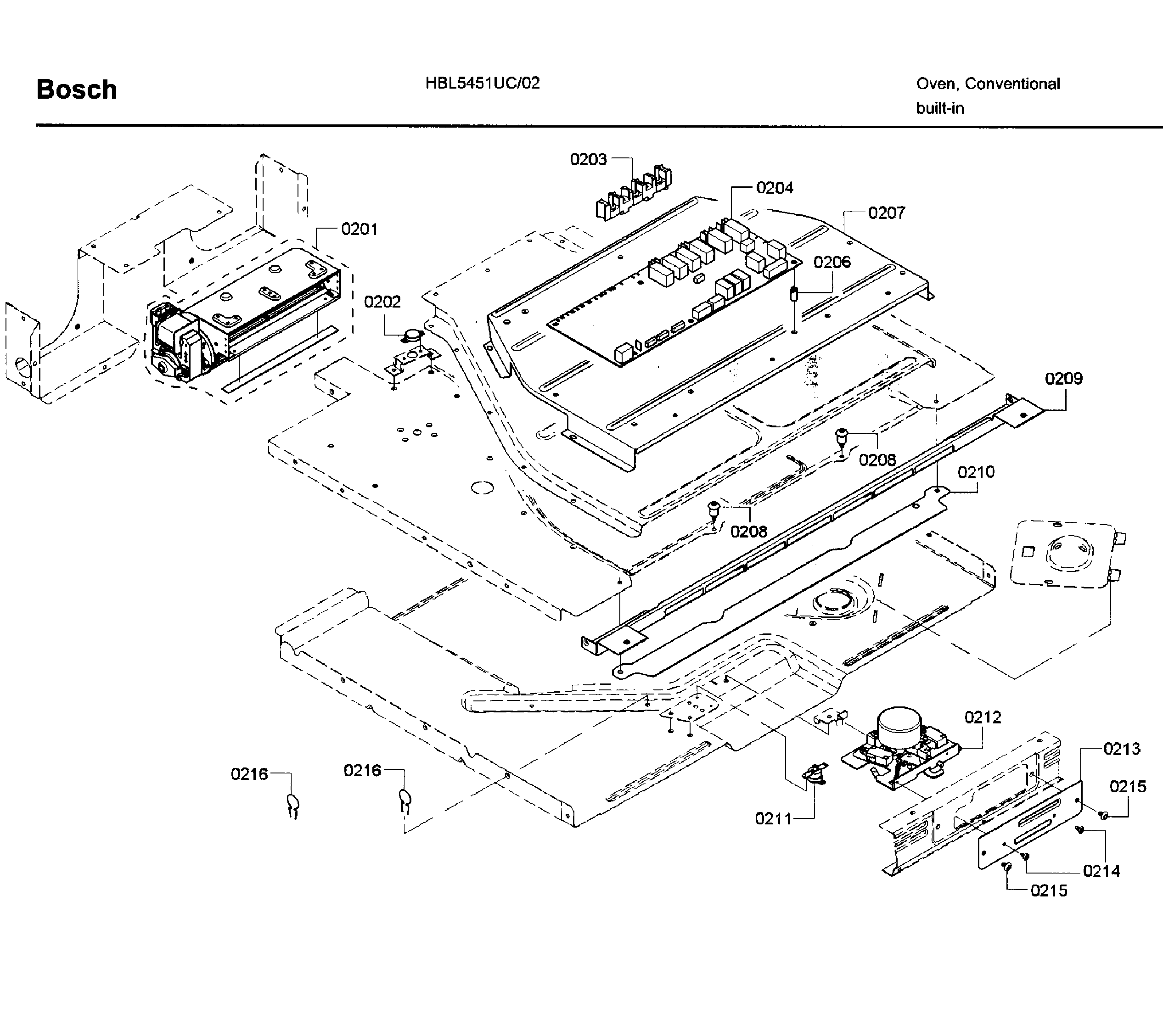 Bosch HBL5451UC/02 pcb asy diagram