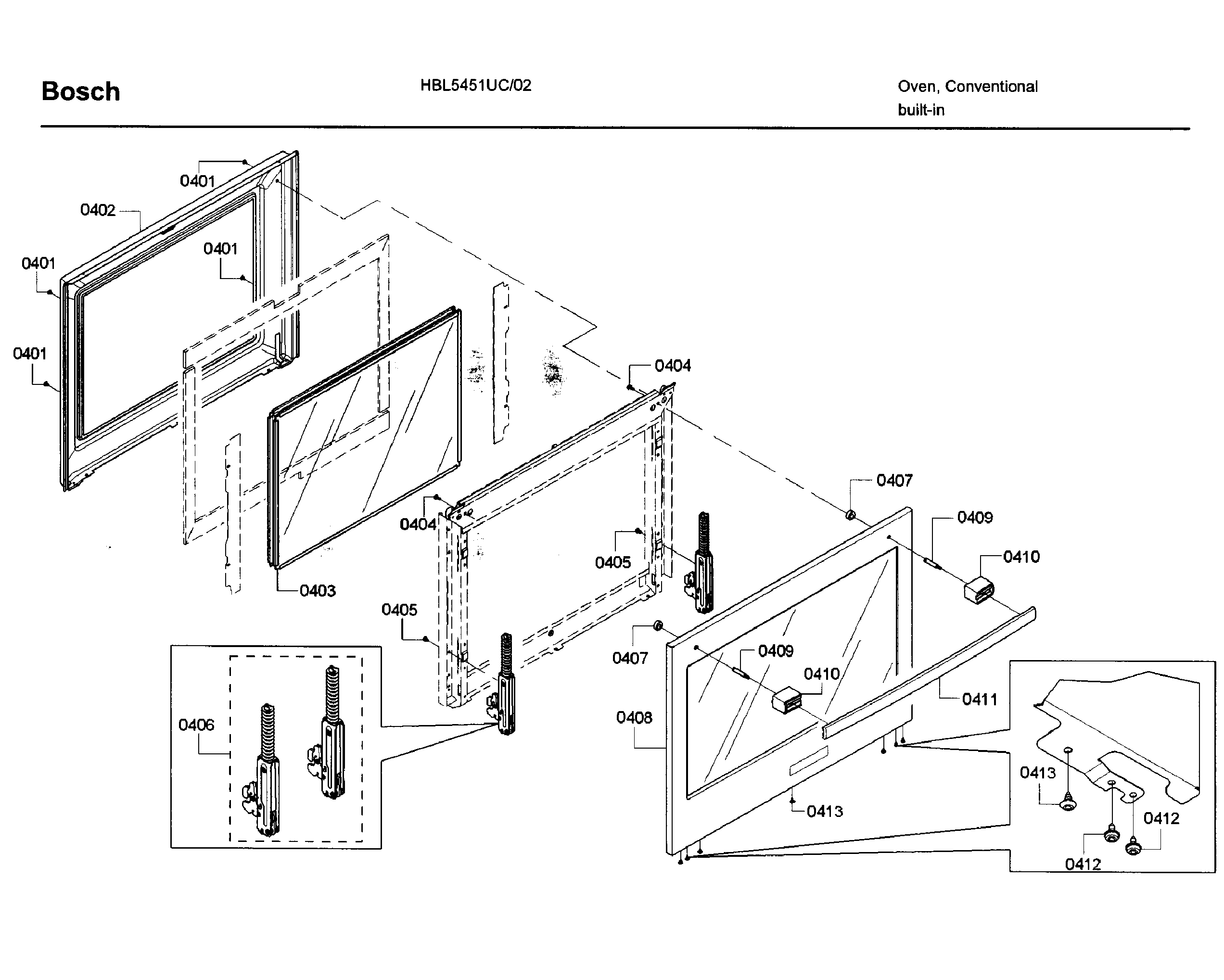 Bosch HBL5451UC/02 door diagram
