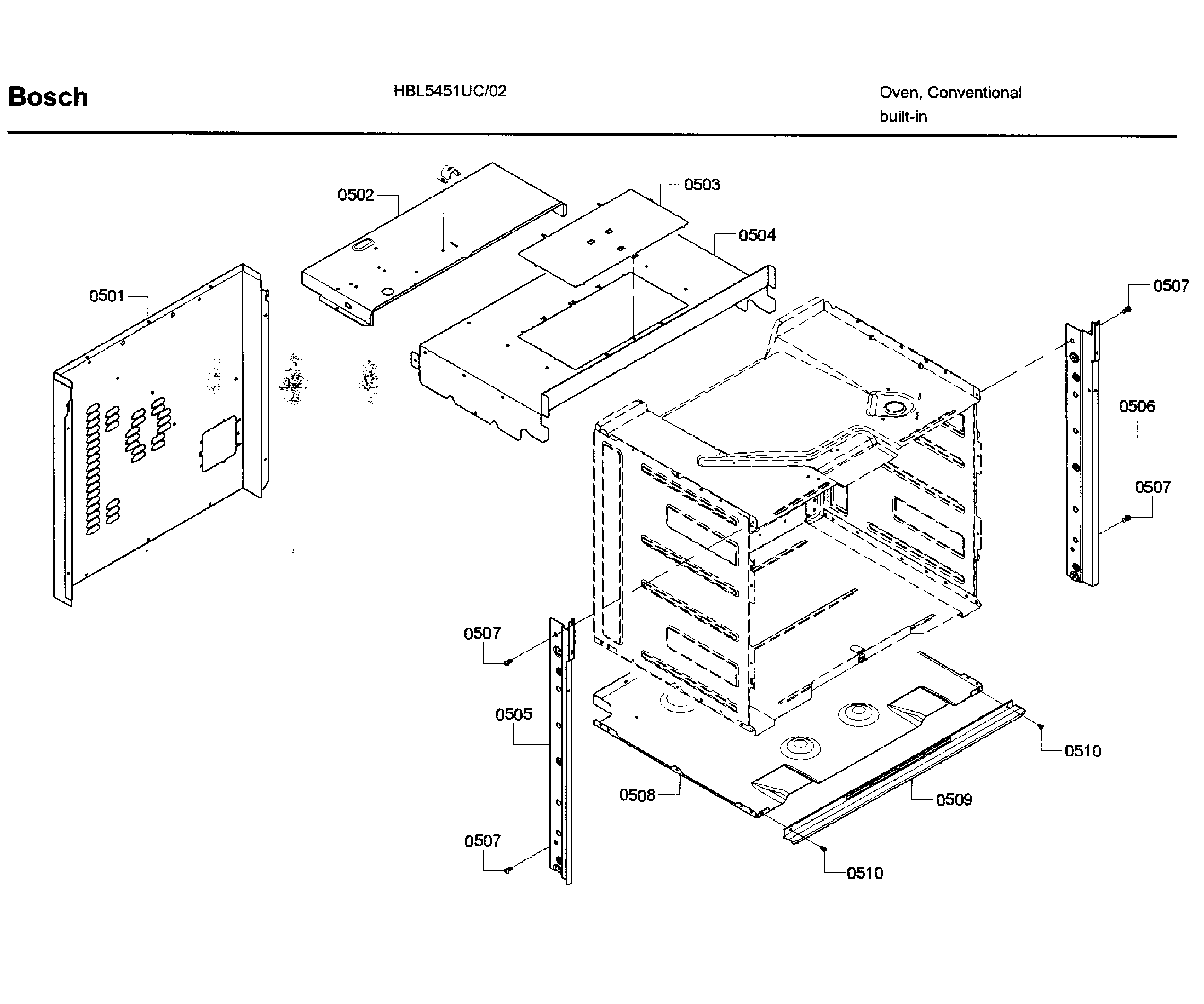 Bosch HBL5451UC/02 frame diagram
