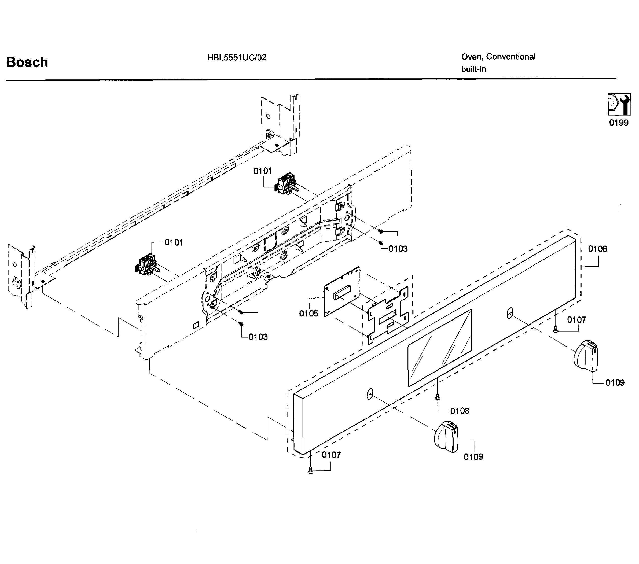 Bosch HBL5551UC/02 control panel diagram