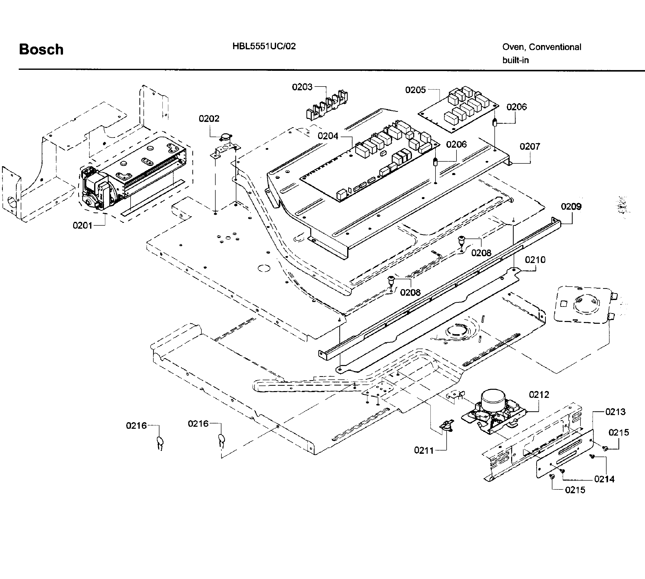 Bosch HBL5551UC/02 pcb asy diagram
