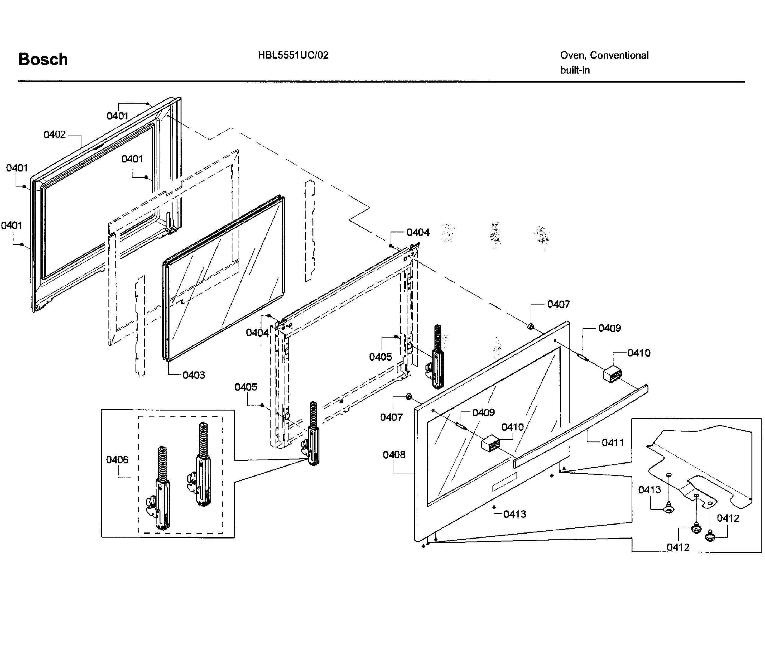 Bosch HBL5551UC/02 door diagram