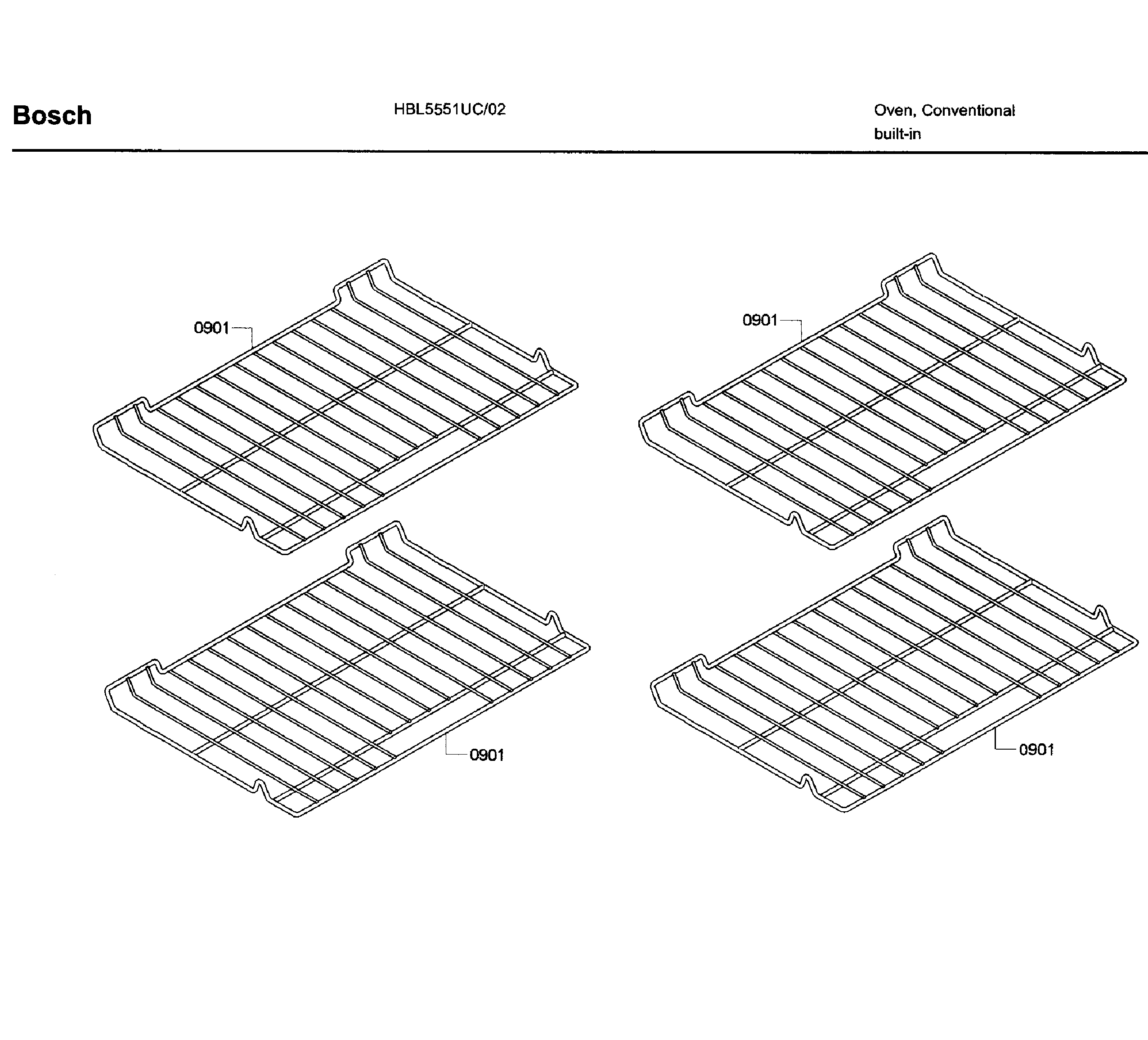 Bosch HBL5551UC/02 rack diagram