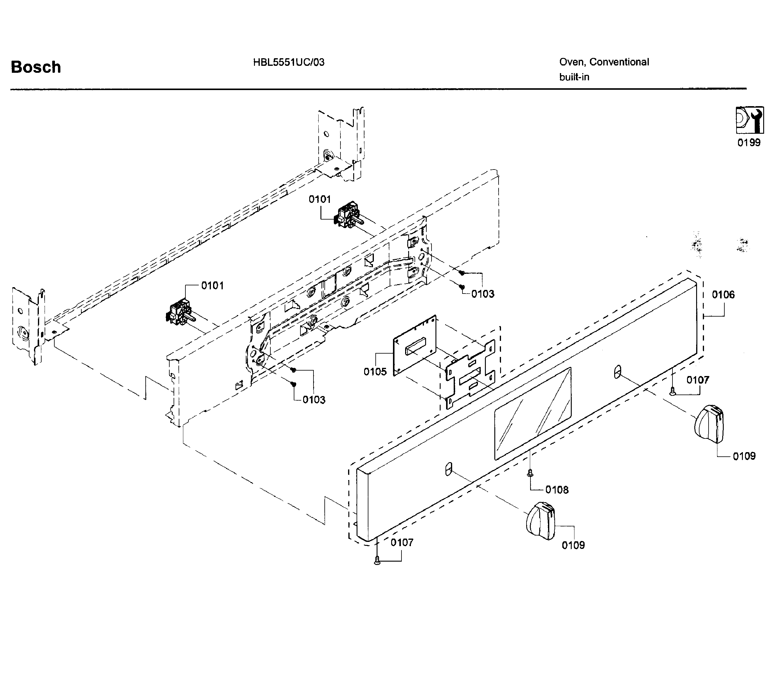 Bosch HBL5551UC/03 control panel diagram