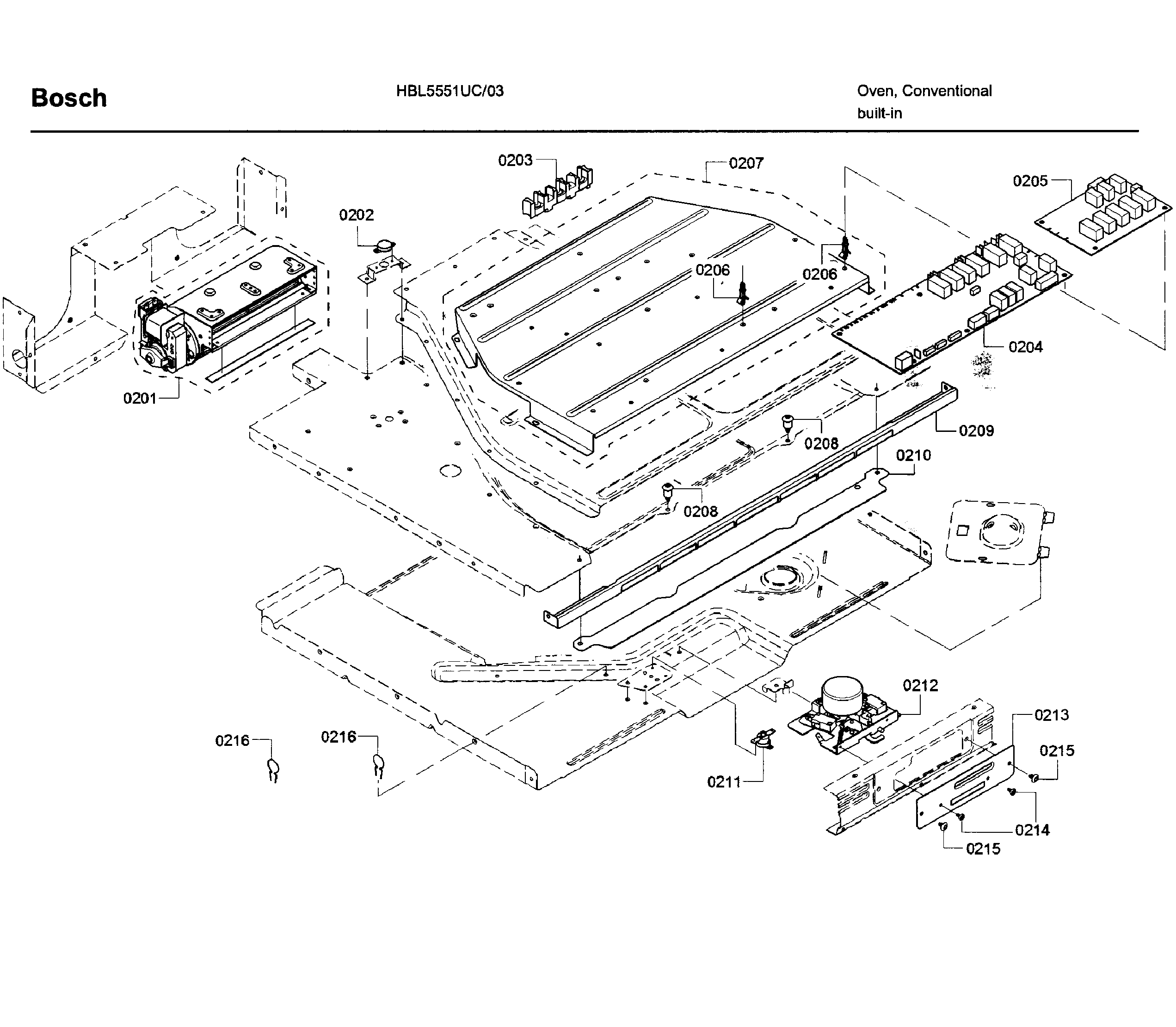 Bosch HBL5551UC/03 pcb asy diagram