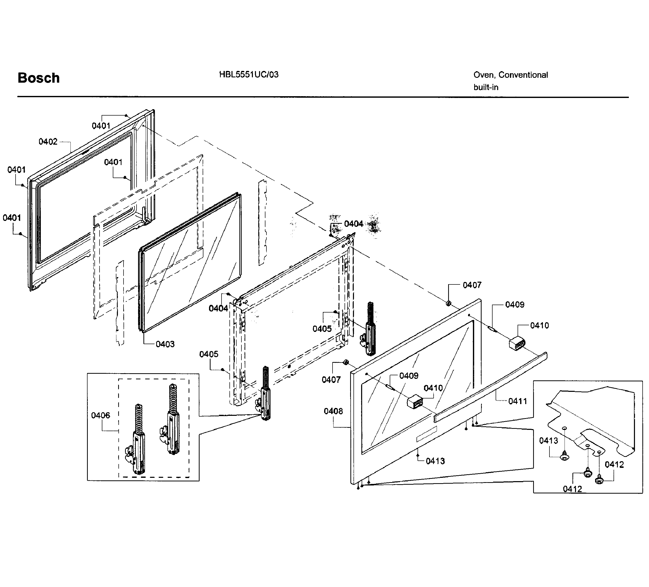 Bosch HBL5551UC/03 door diagram