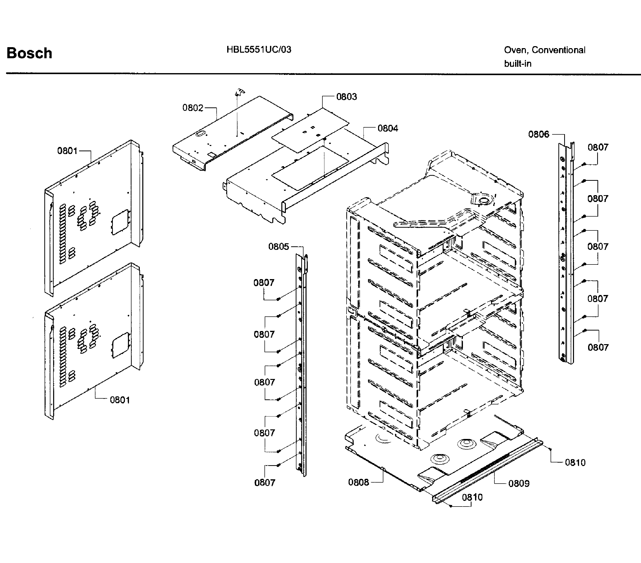 Bosch HBL5551UC/03 frame diagram