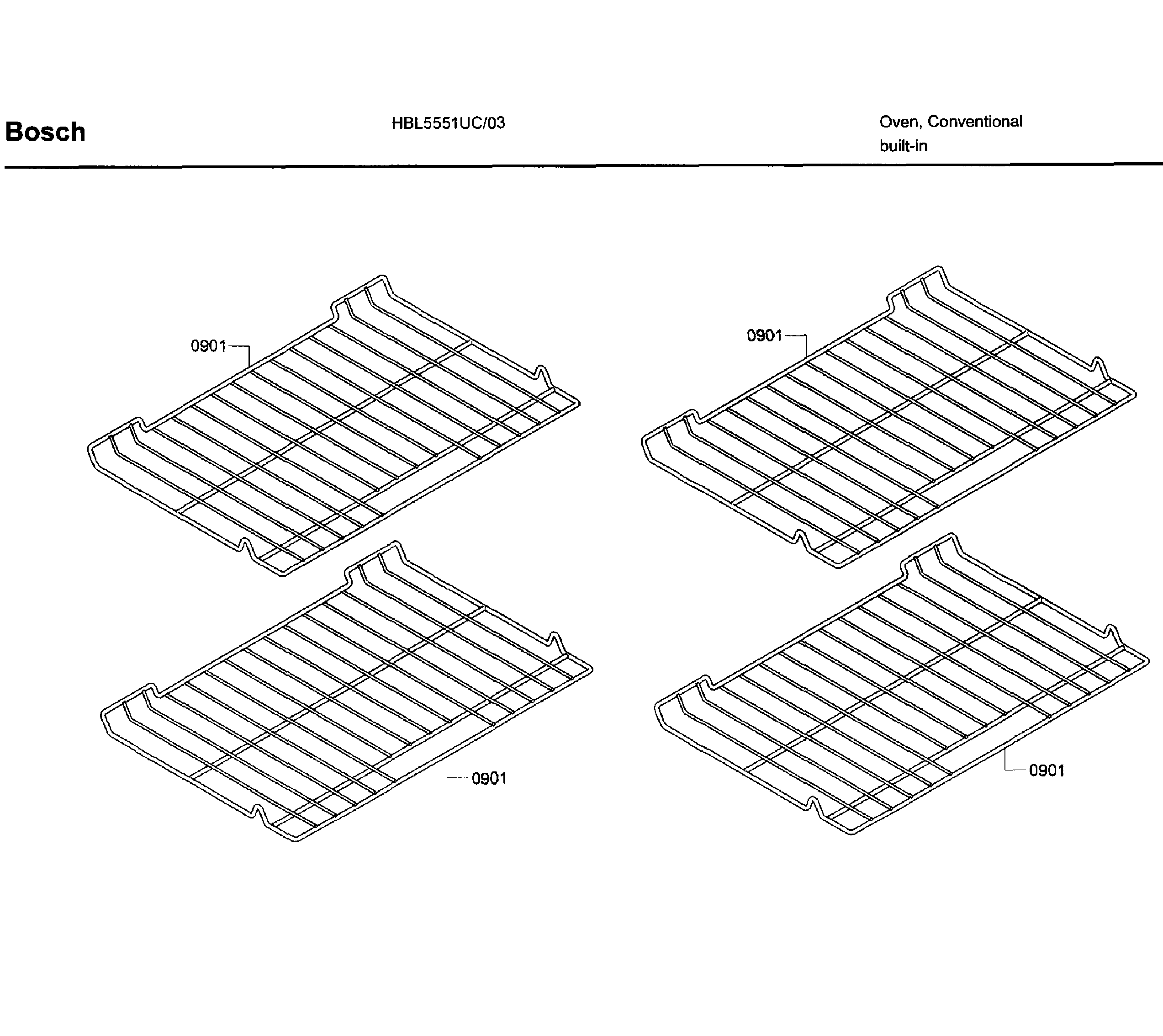 Bosch HBL5551UC/03 rack diagram