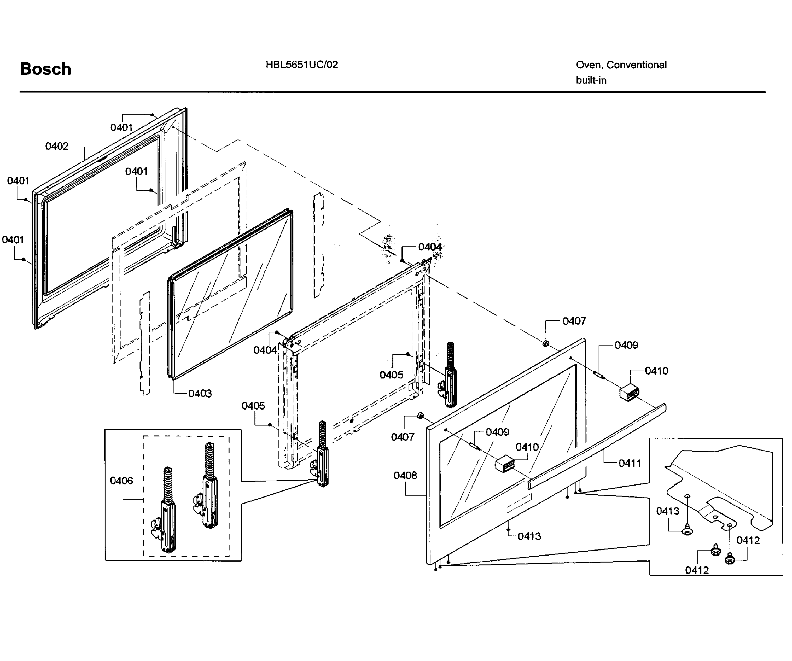 Bosch HBL5651UC/02 door diagram