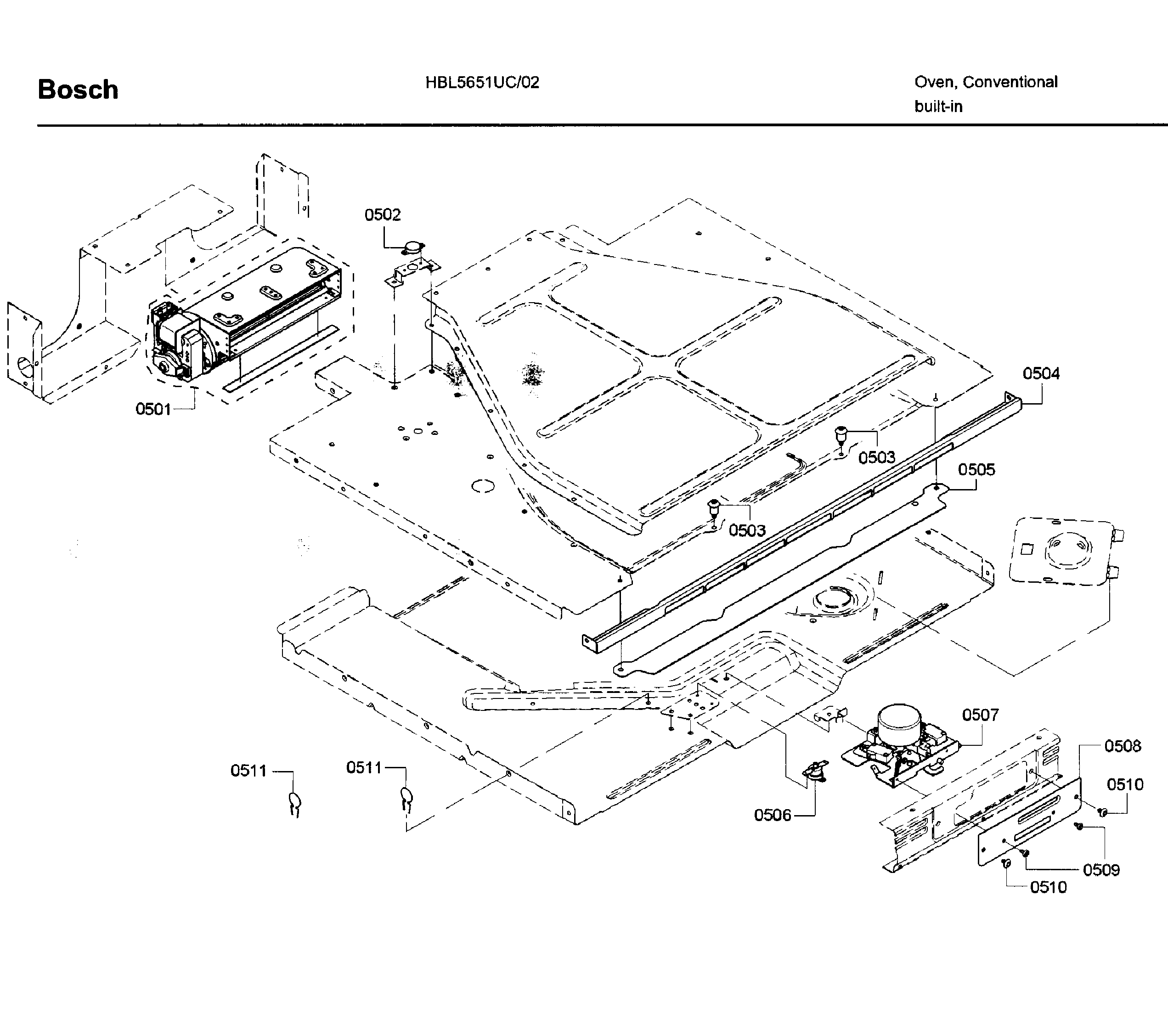 Bosch HBL5651UC/02 latch asy diagram