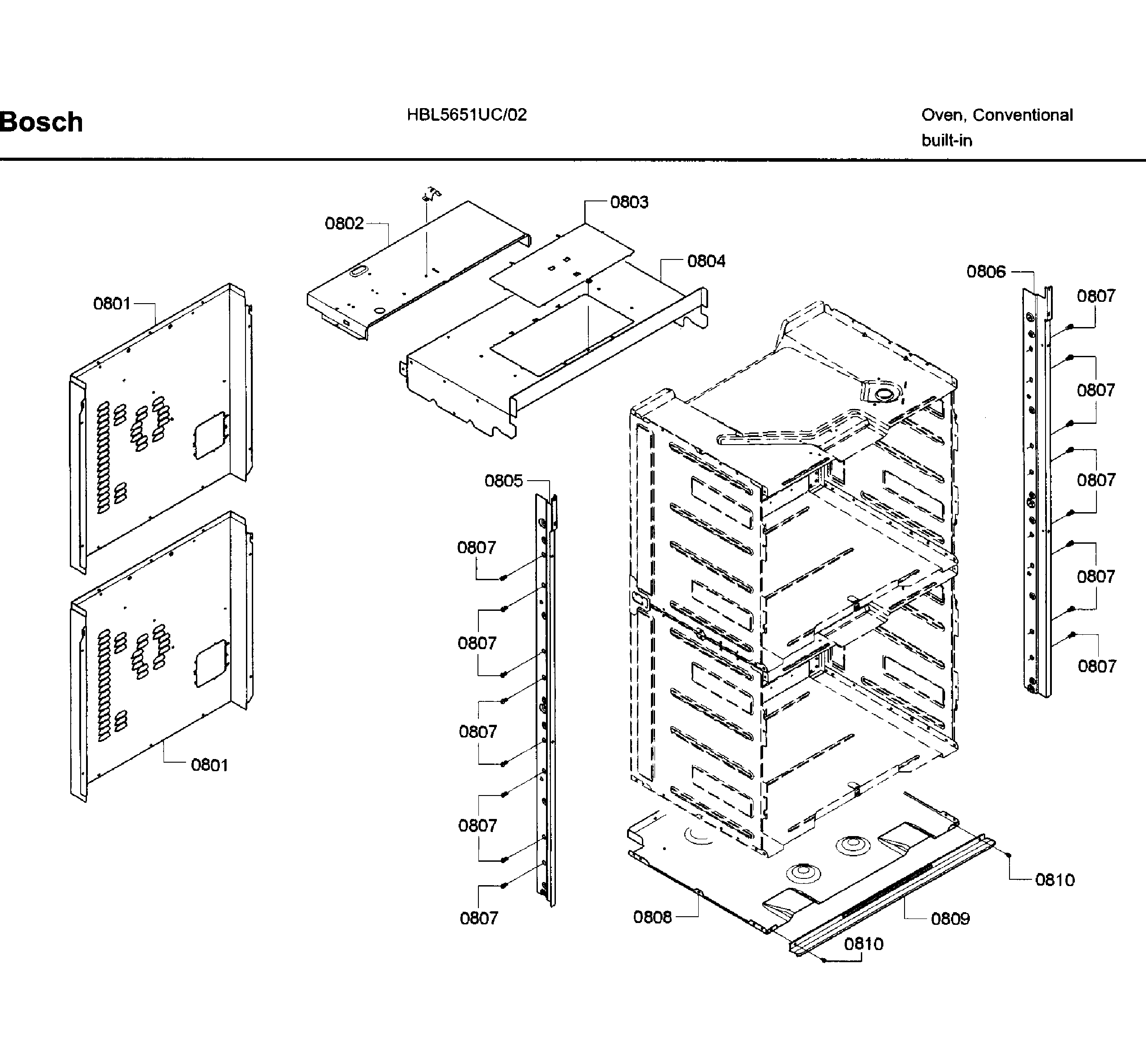 Bosch HBL5651UC/02 frame diagram