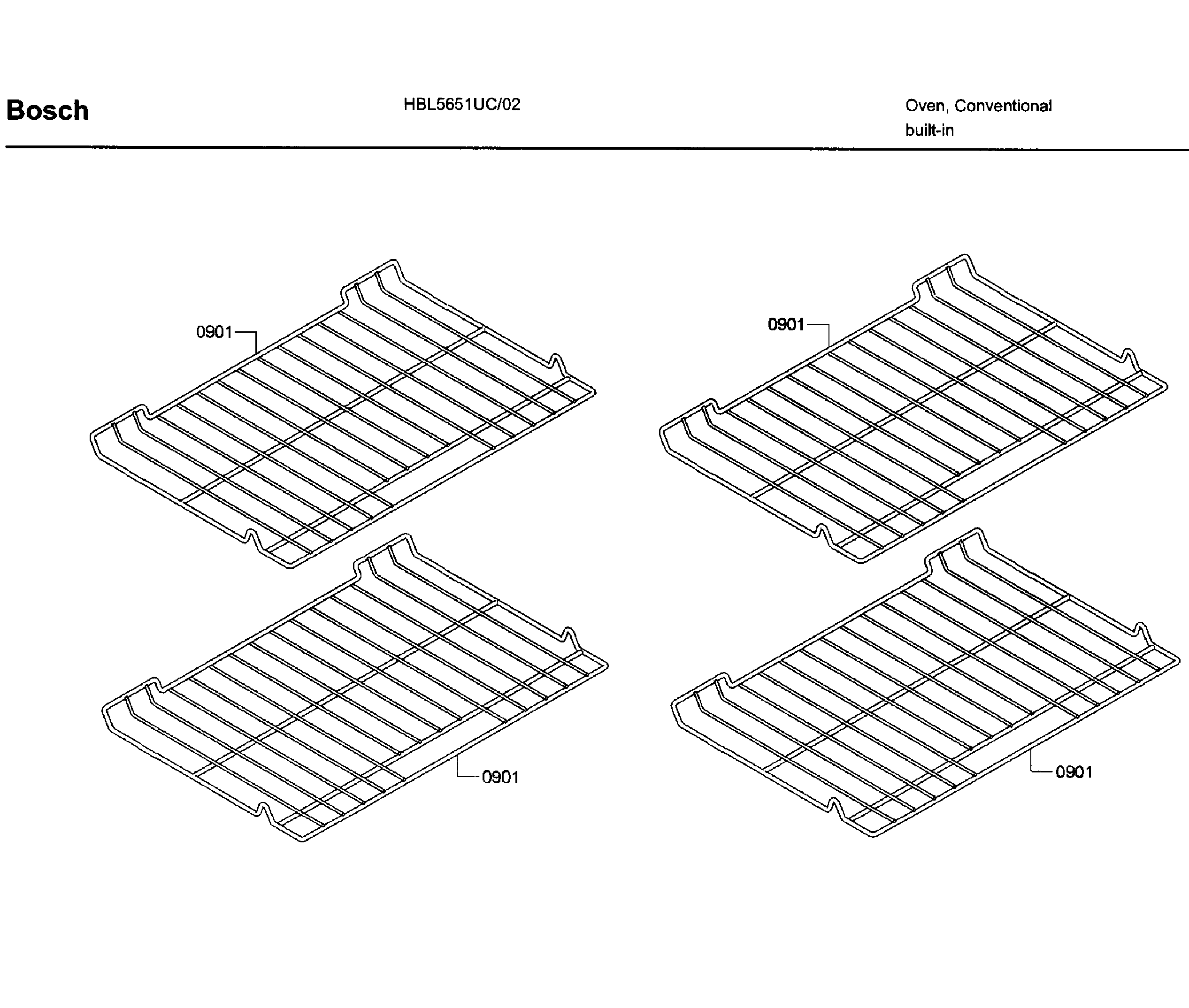 Bosch HBL5651UC/02 rack diagram