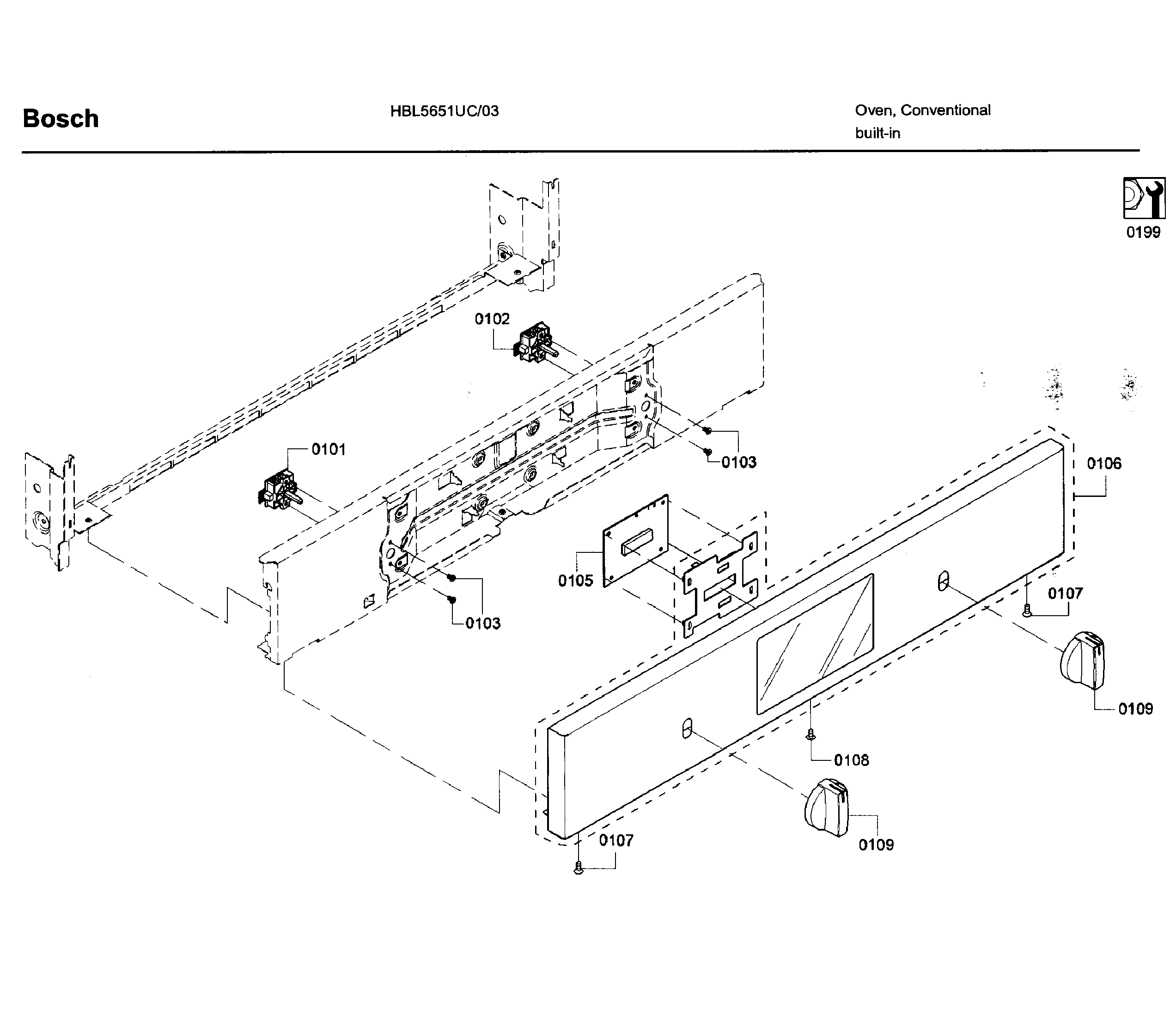 Bosch HBL5651UC/03 control panel diagram