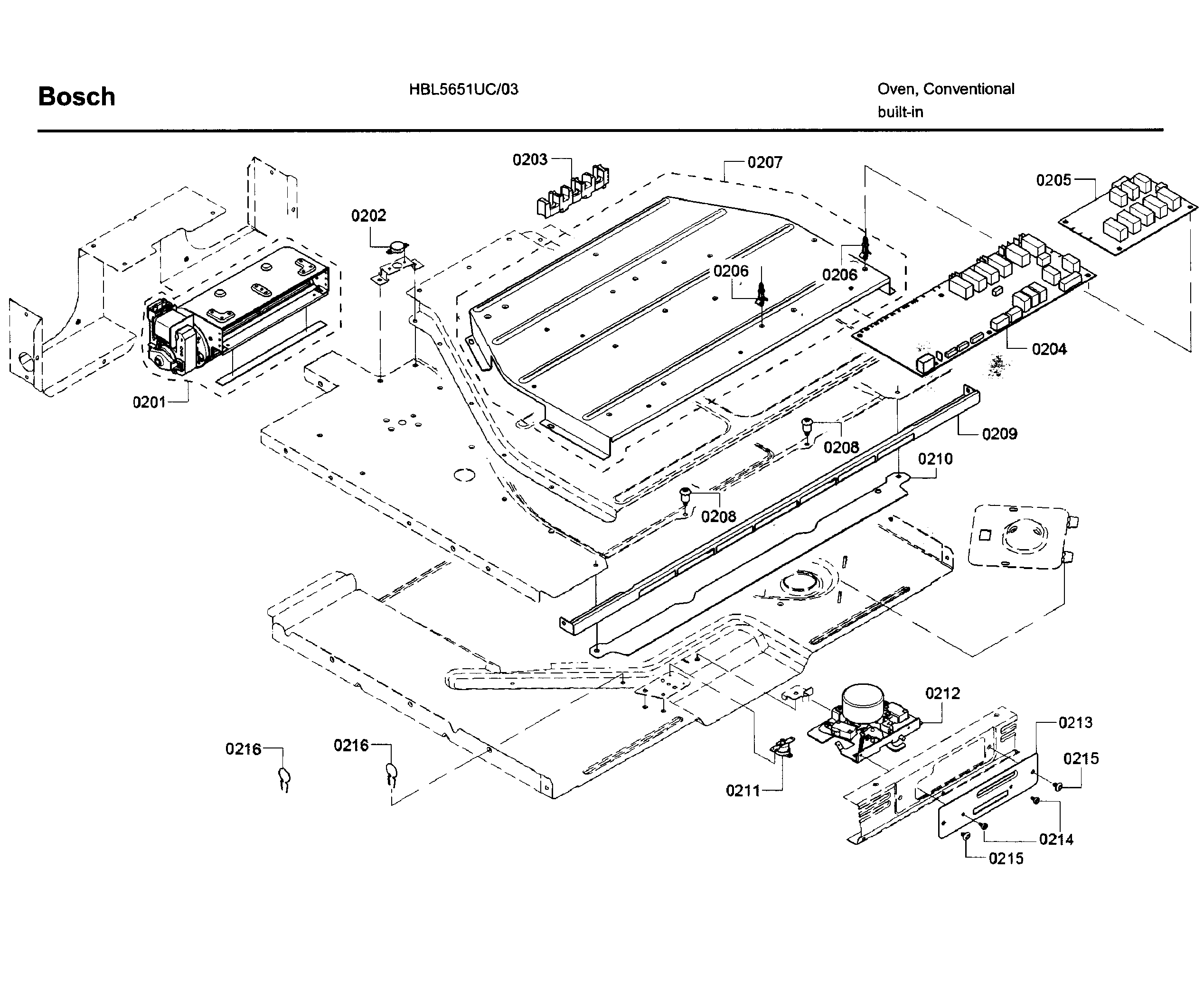 Bosch HBL5651UC/03 pcb asy diagram