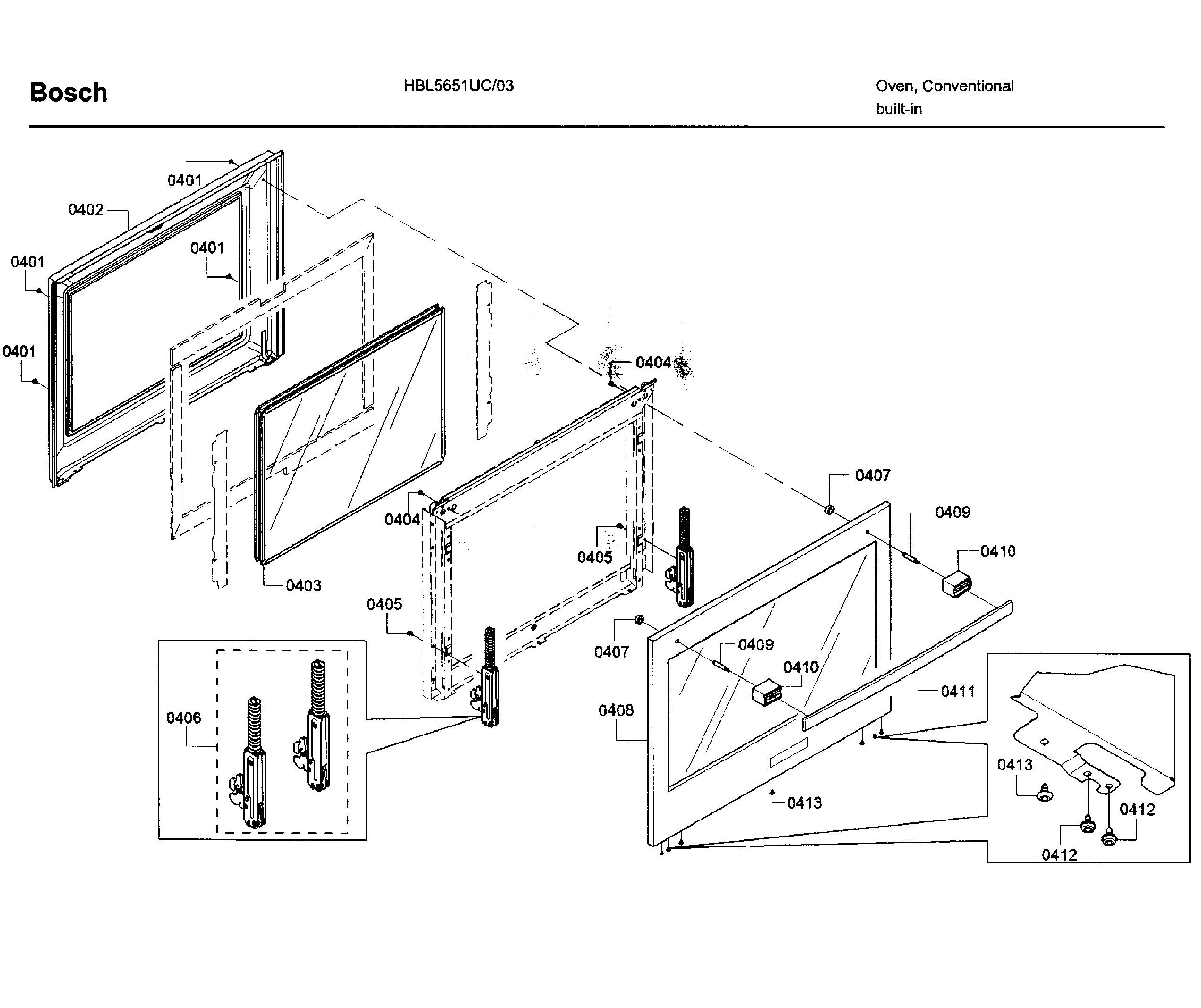 Bosch HBL5651UC/03 door diagram