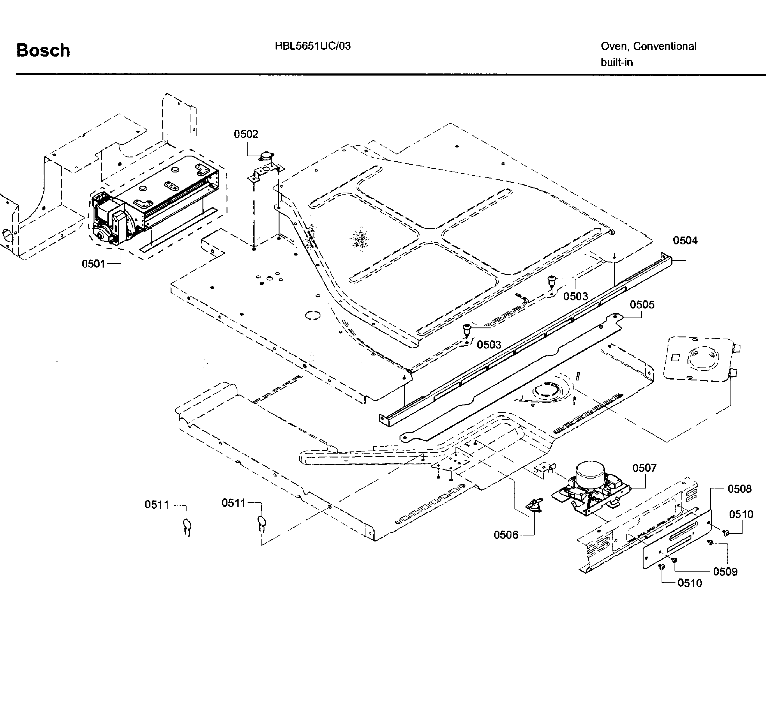 Bosch HBL5651UC/03 latch asy diagram