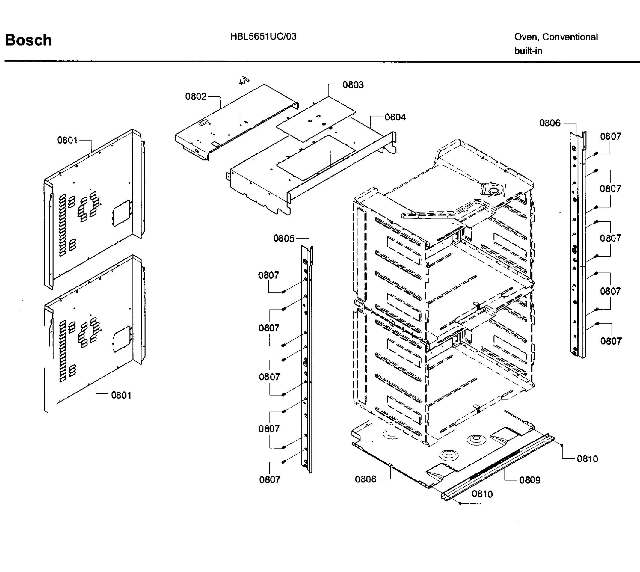 Bosch HBL5651UC/03 frame diagram