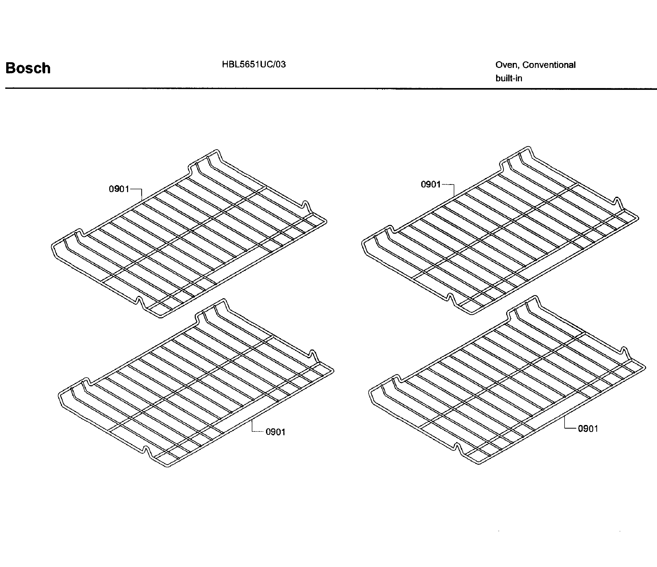 Bosch HBL5651UC/03 rack diagram