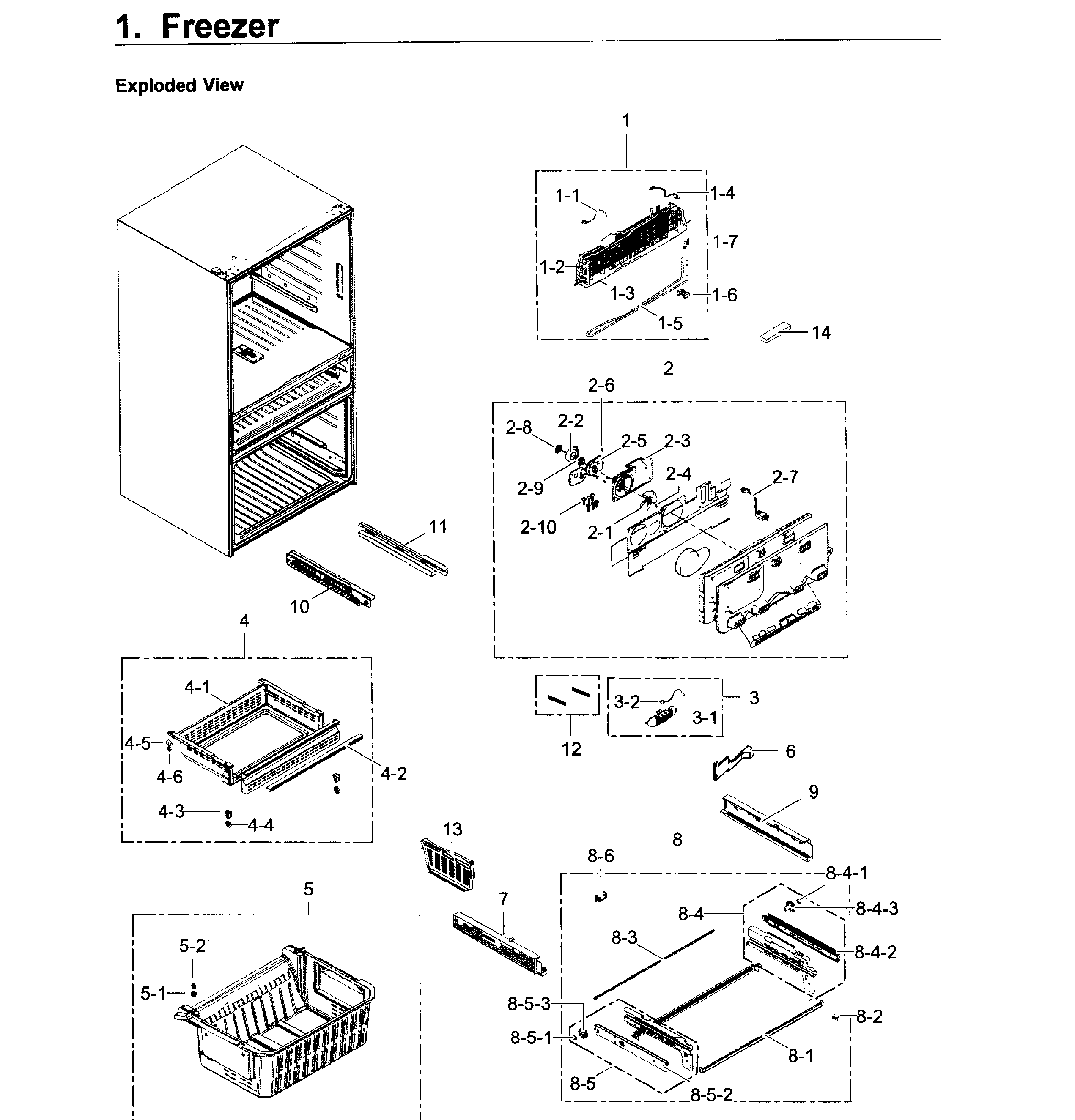 Samsung RF22KREDBSR/AA-00 freezer diagram