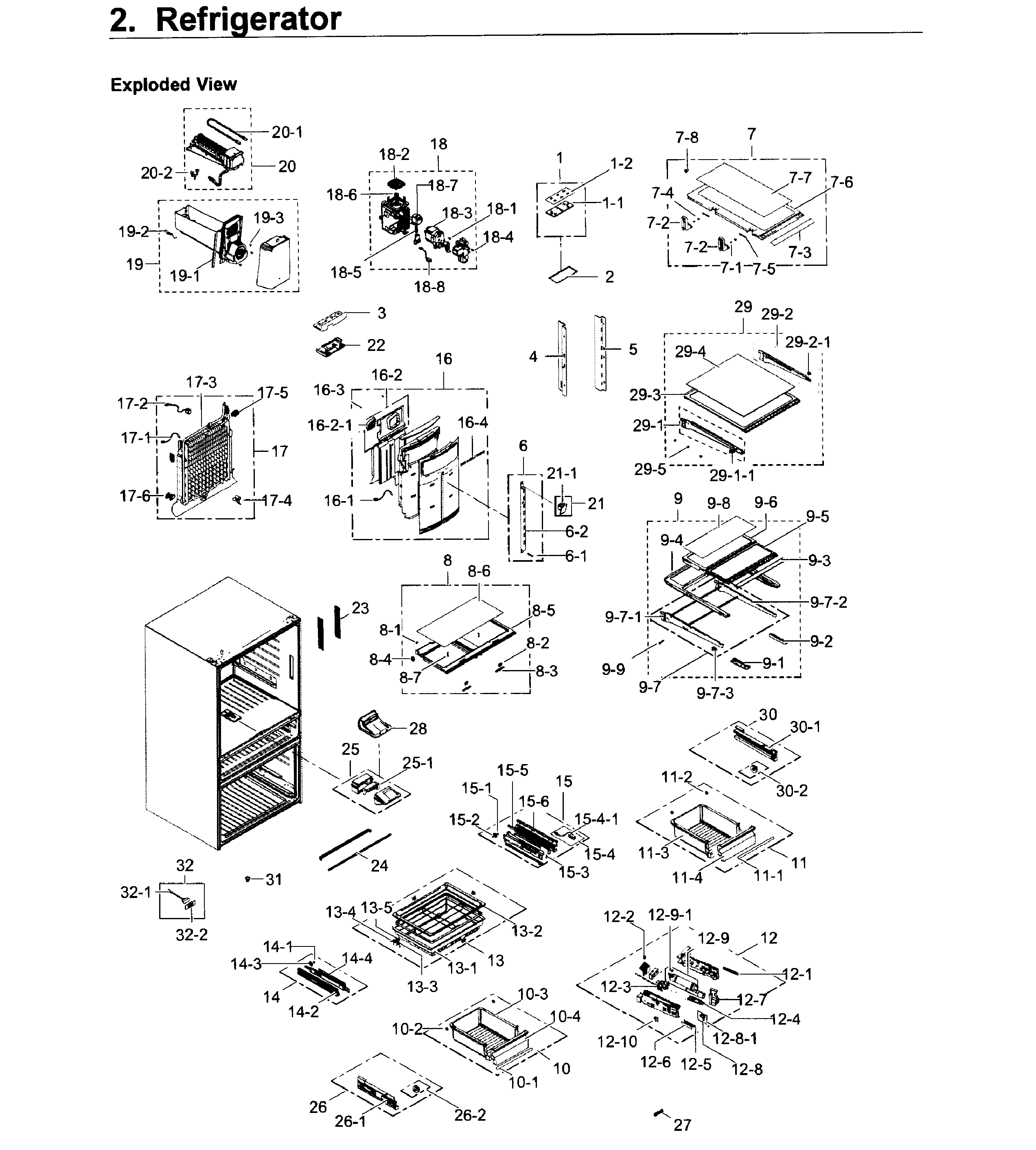 Samsung RF22KREDBSR/AA-00 refrigerator / icemaker diagram