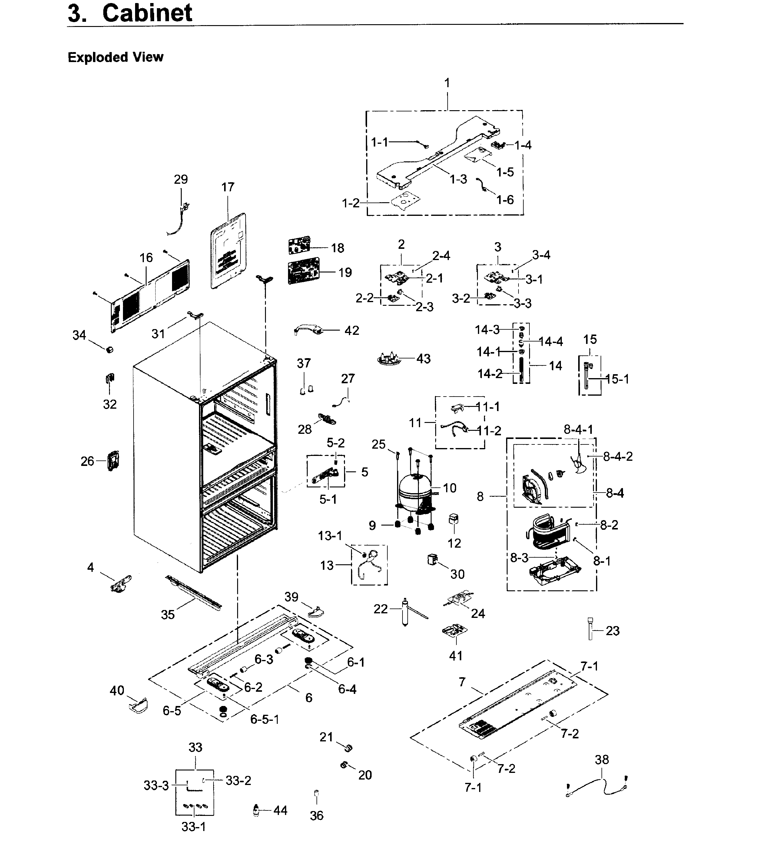 Samsung RF22KREDBSR/AA-00 cabinet diagram