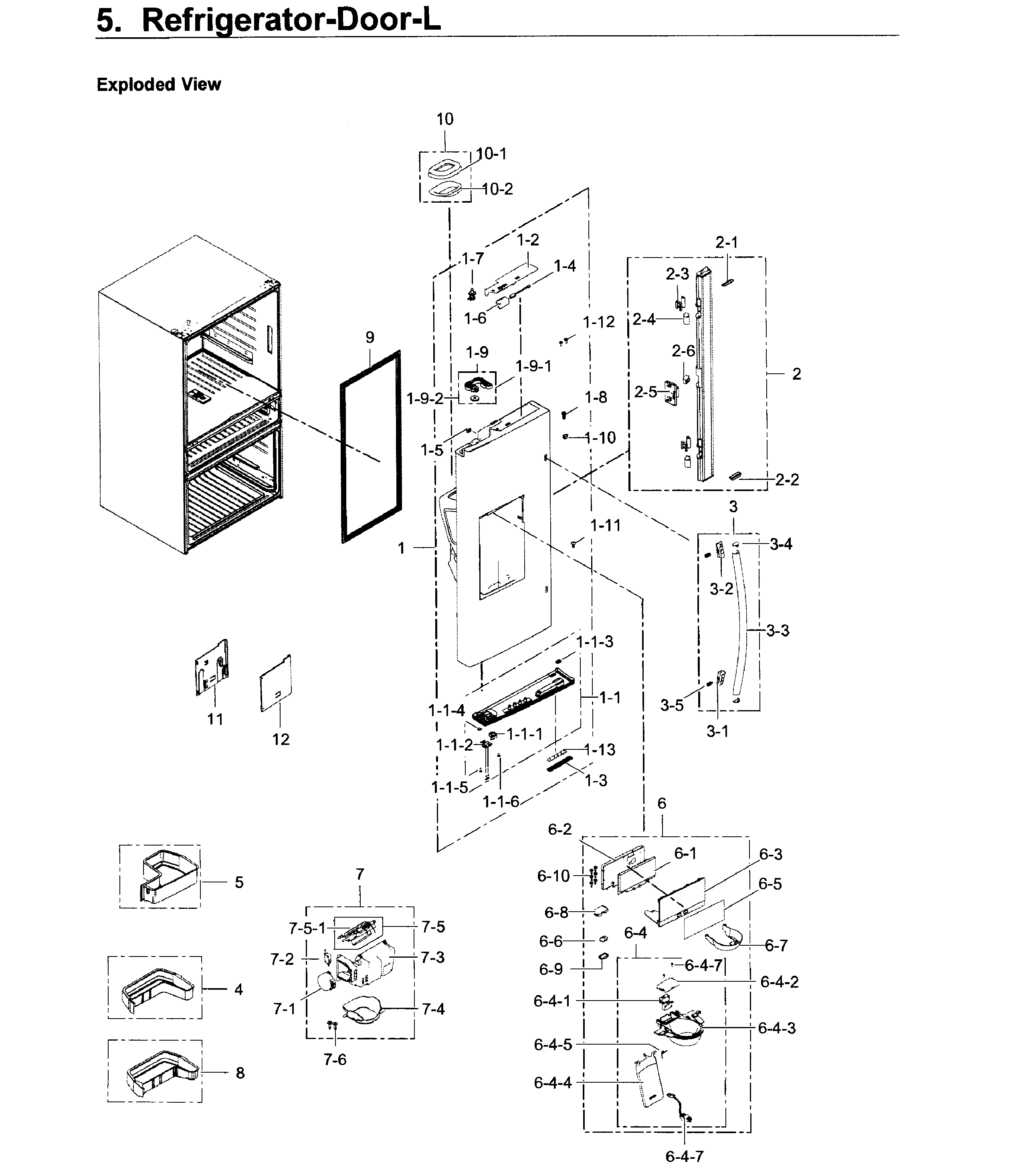 Samsung RF22KREDBSR/AA-00 fridge door l diagram