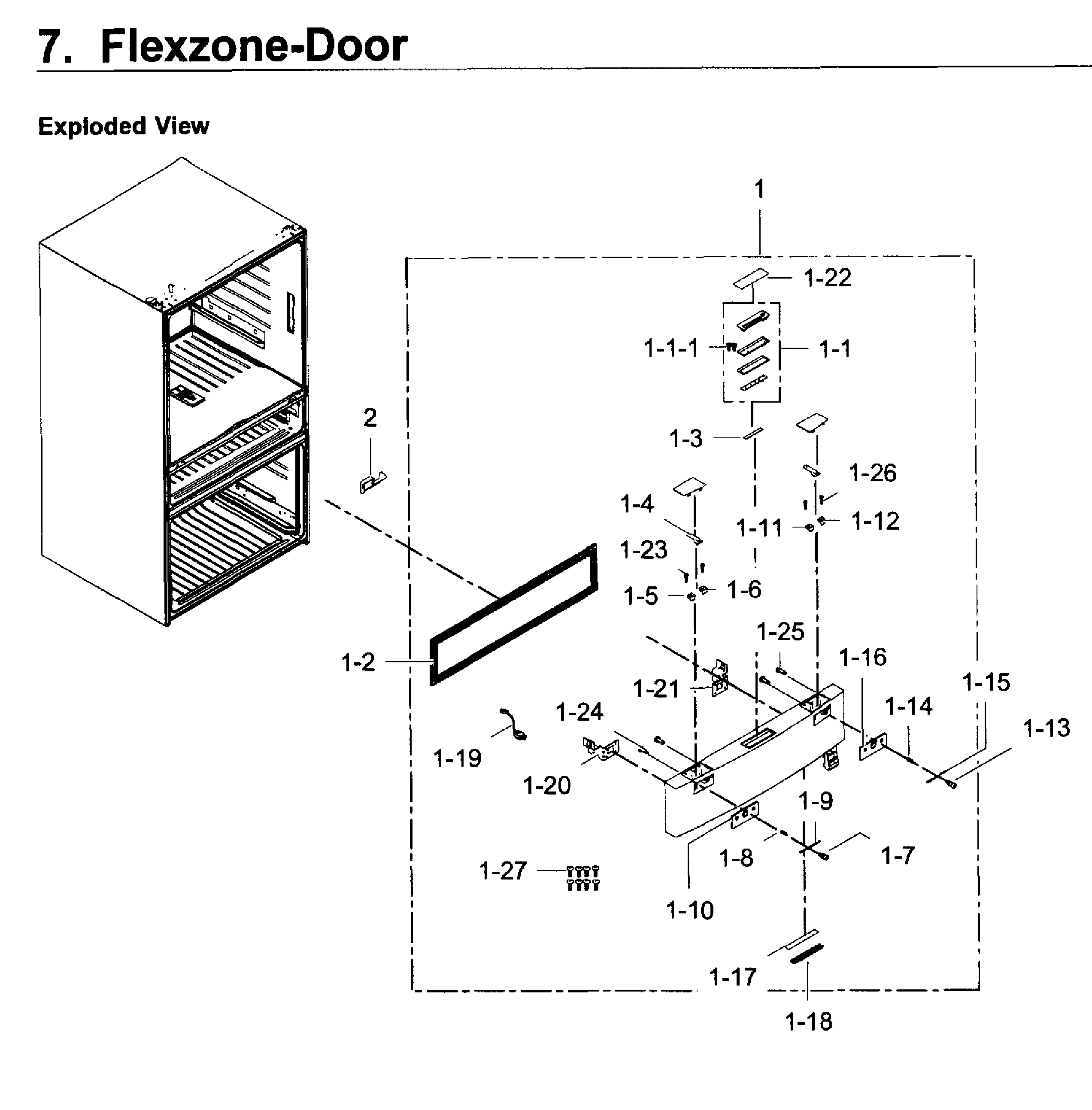 Samsung RF22KREDBSR/AA-00 flexzone door diagram