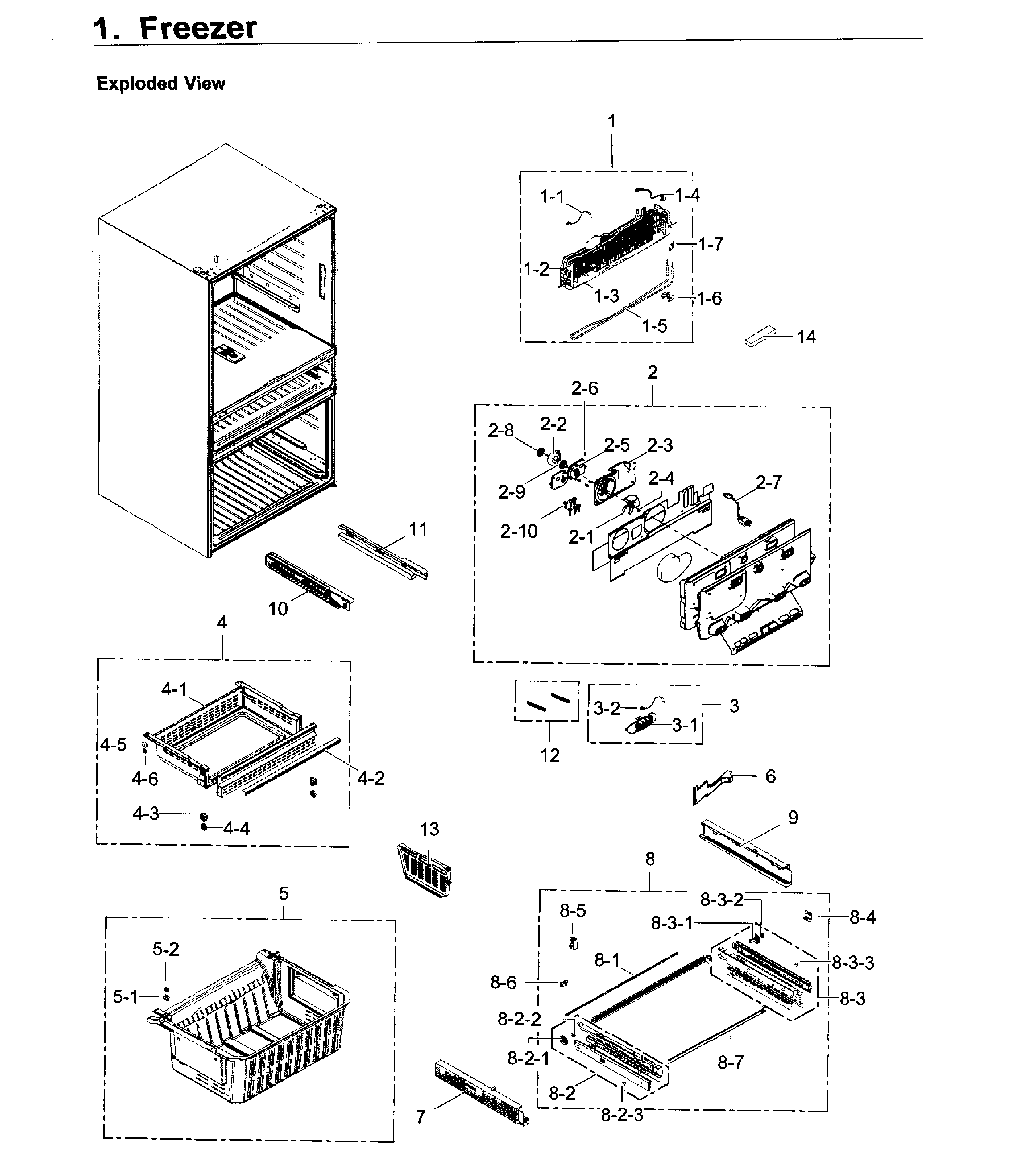 Samsung RF30KMEDBSR/AA-02 freezer diagram