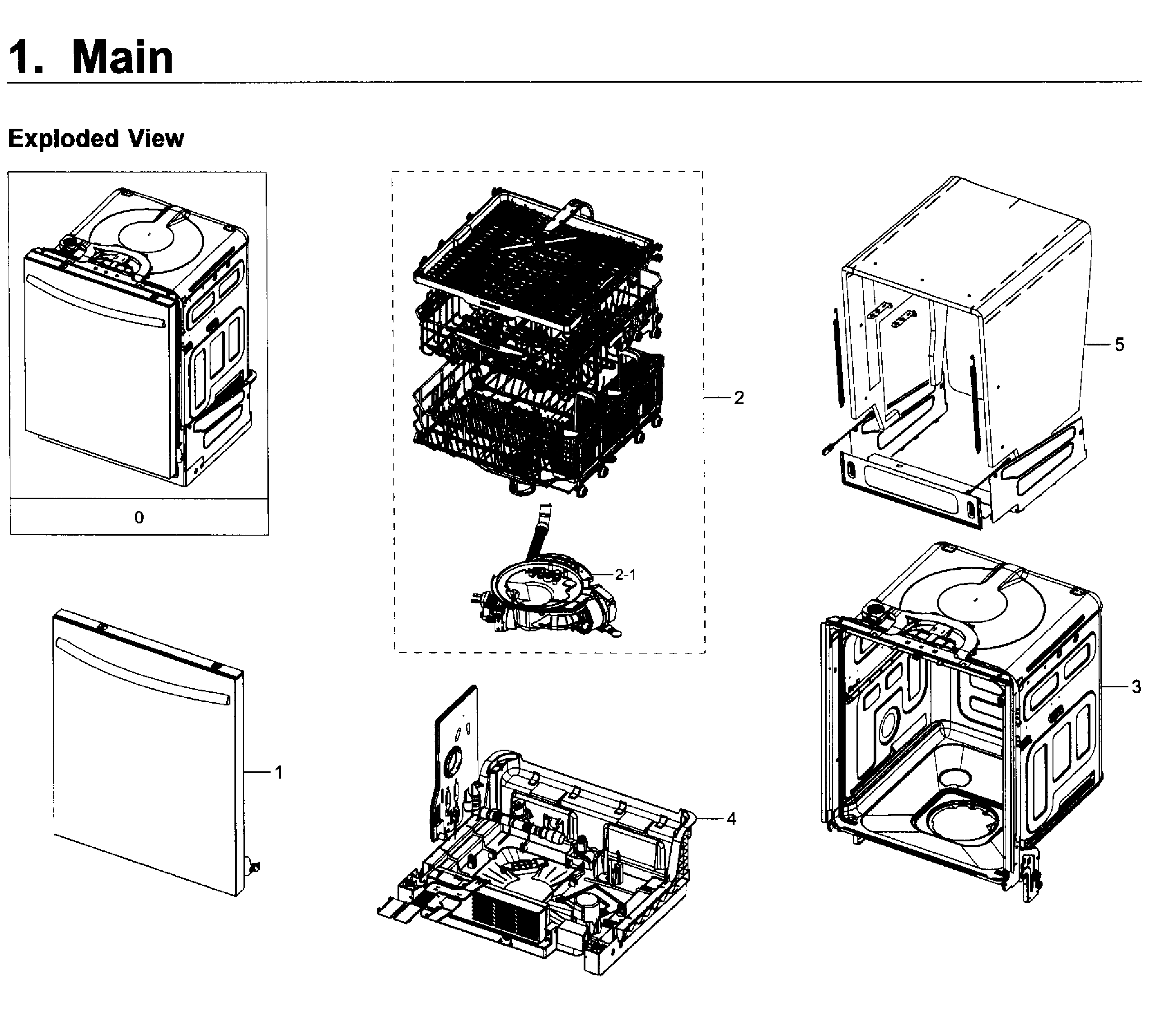 Samsung DW80K7050UG/AA-00 main asy diagram