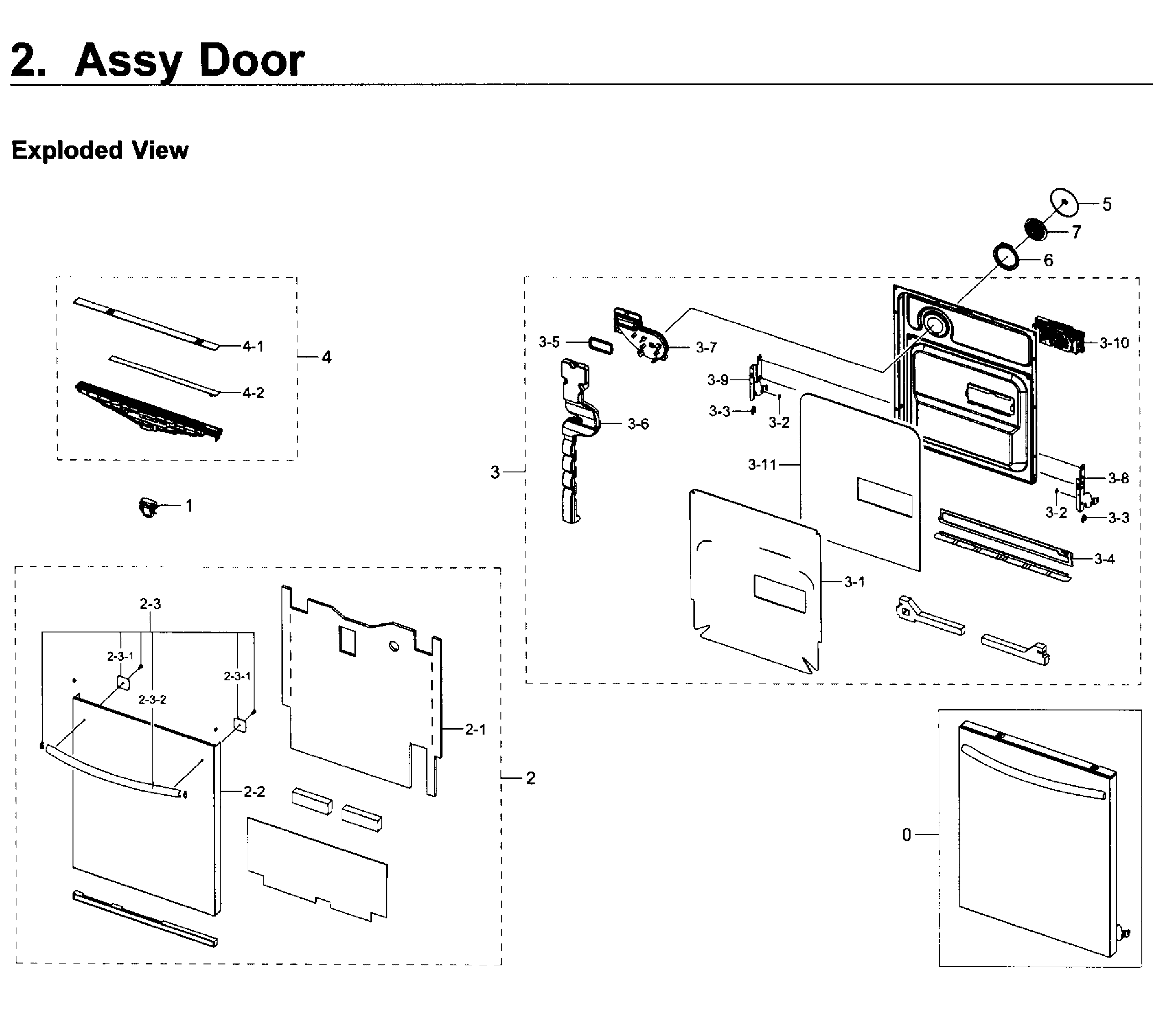 Samsung DW80K7050UG/AA-00 door diagram