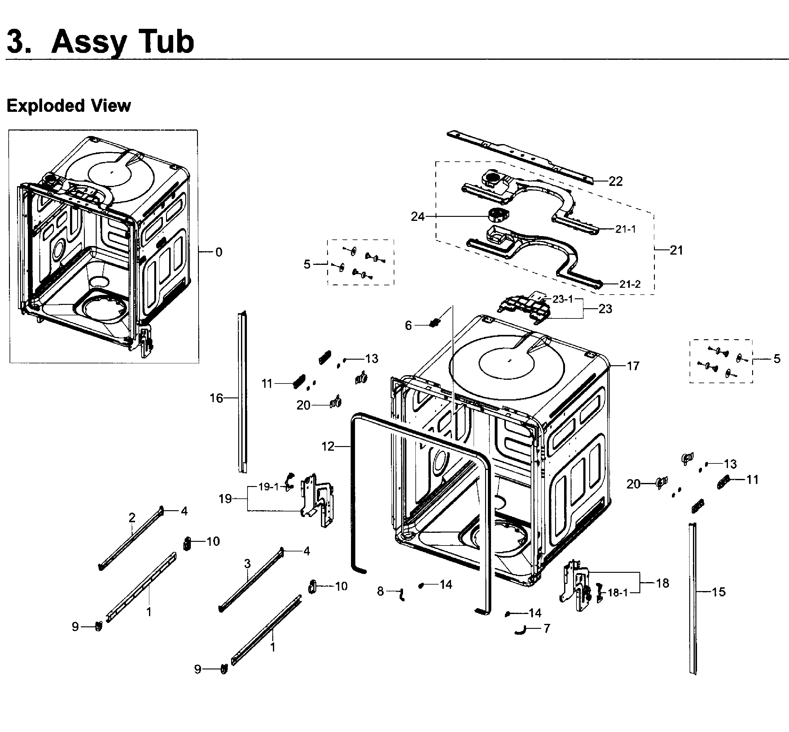 Samsung DW80K7050UG/AA-00 tub diagram