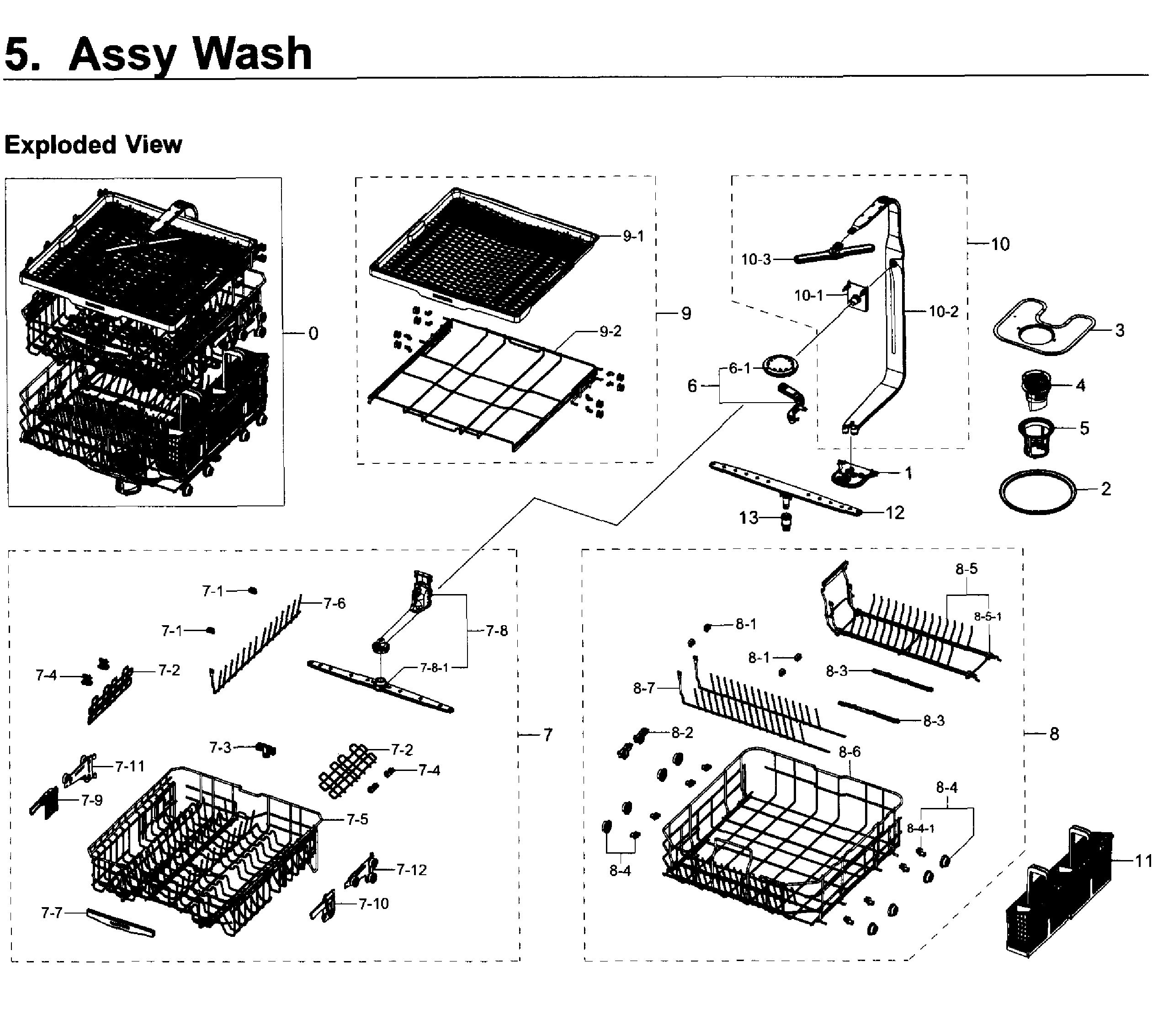 Samsung DW80K7050UG/AA-00 wash asy diagram