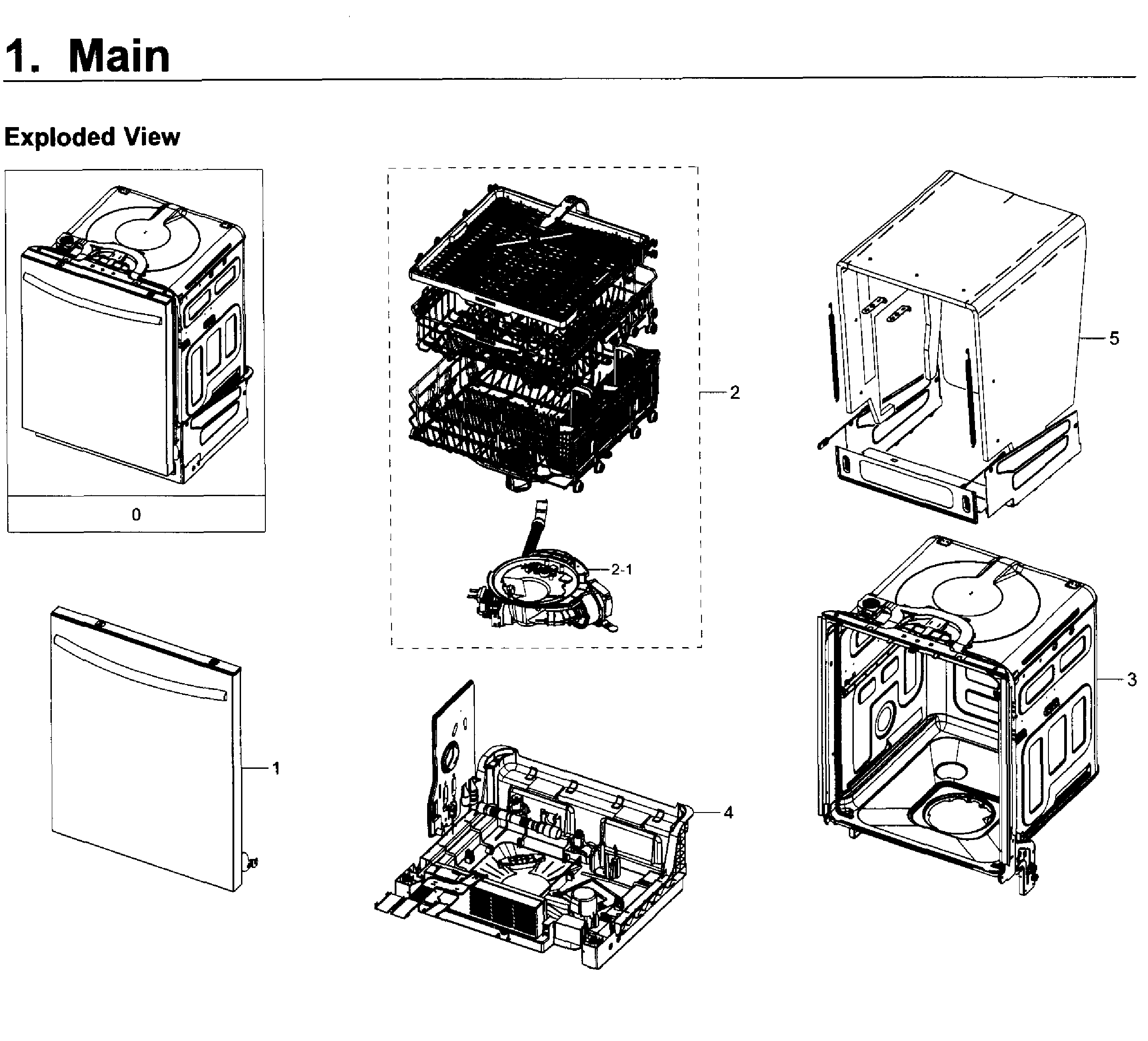 Samsung DW80K7050US/AA-00 main asy diagram