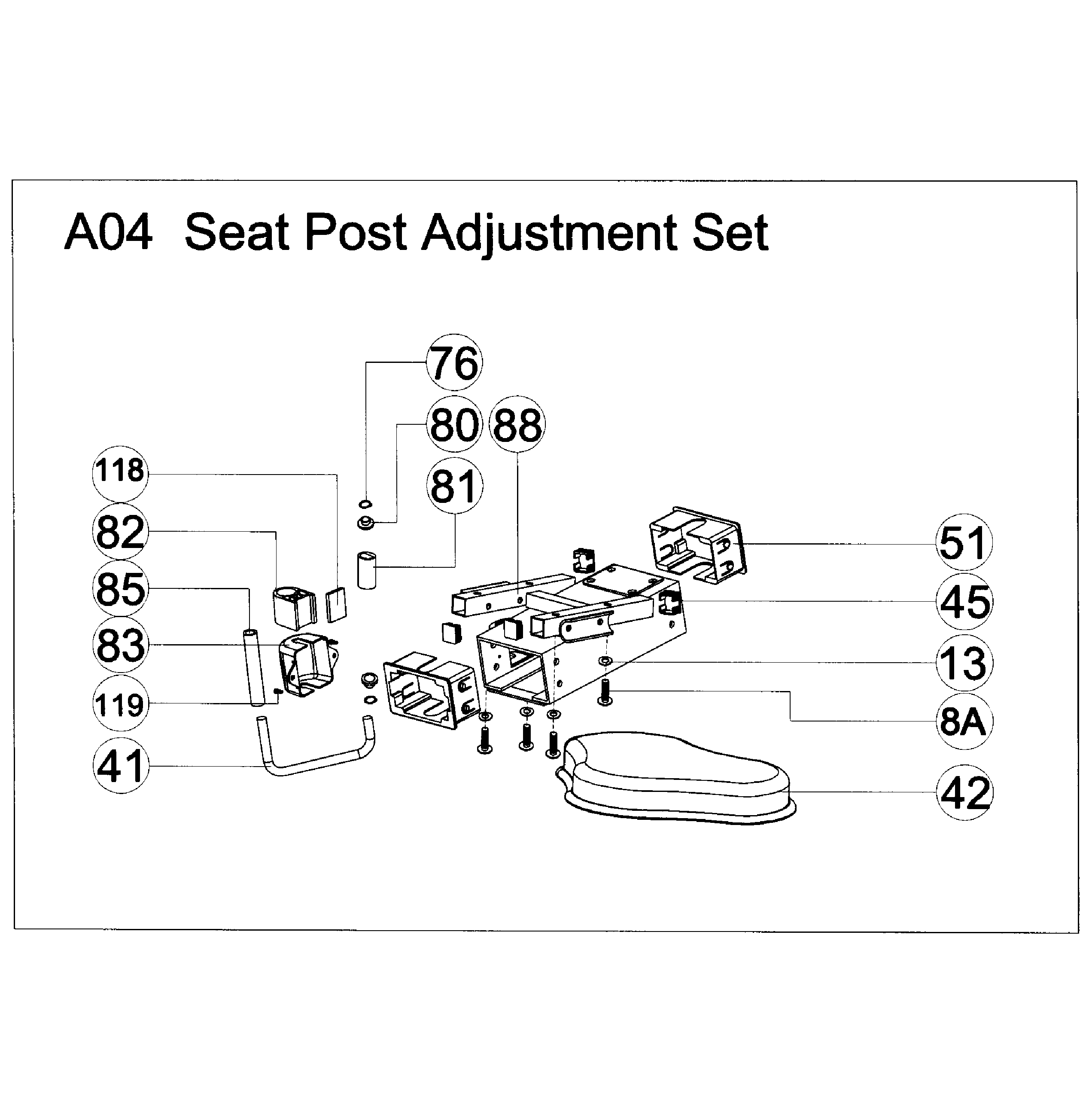 AFG 7.3AR seat post adjustment diagram