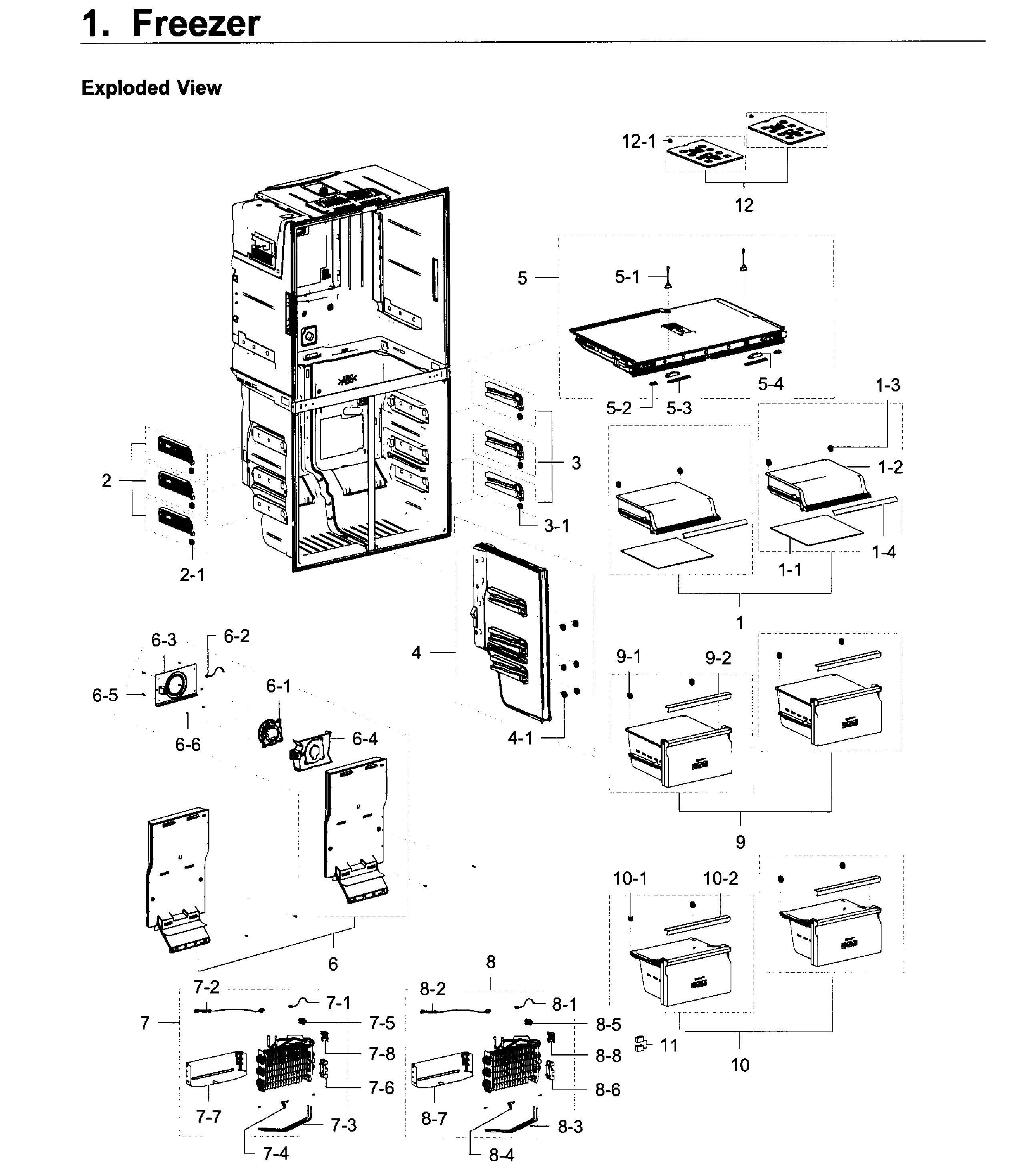 Samsung RF22K9381SG/AA-00 freezer diagram