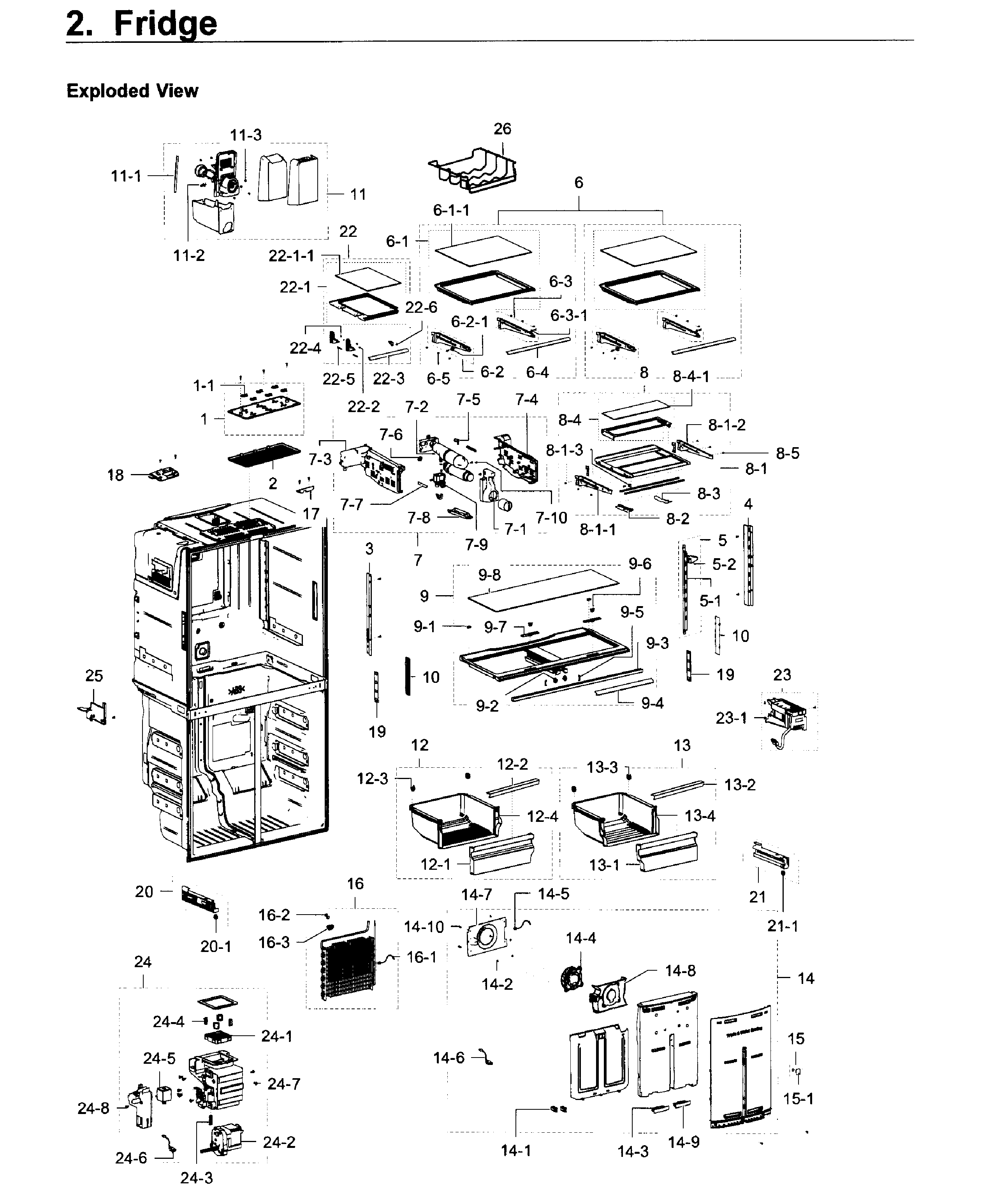 Samsung RF22K9381SG/AA-00 fridge / icemaker diagram