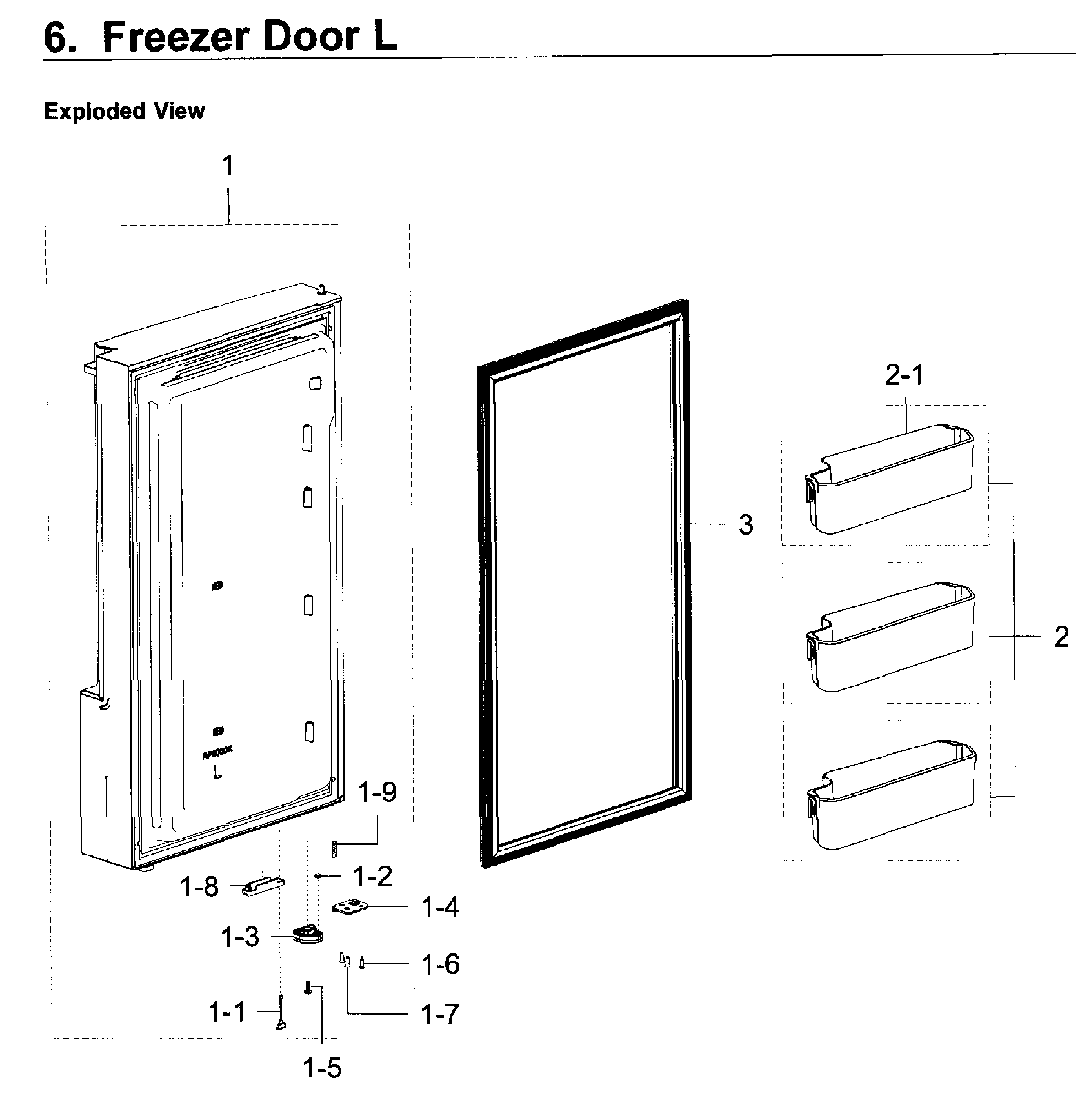 Samsung RF22K9381SG/AA-00 freezer door l diagram