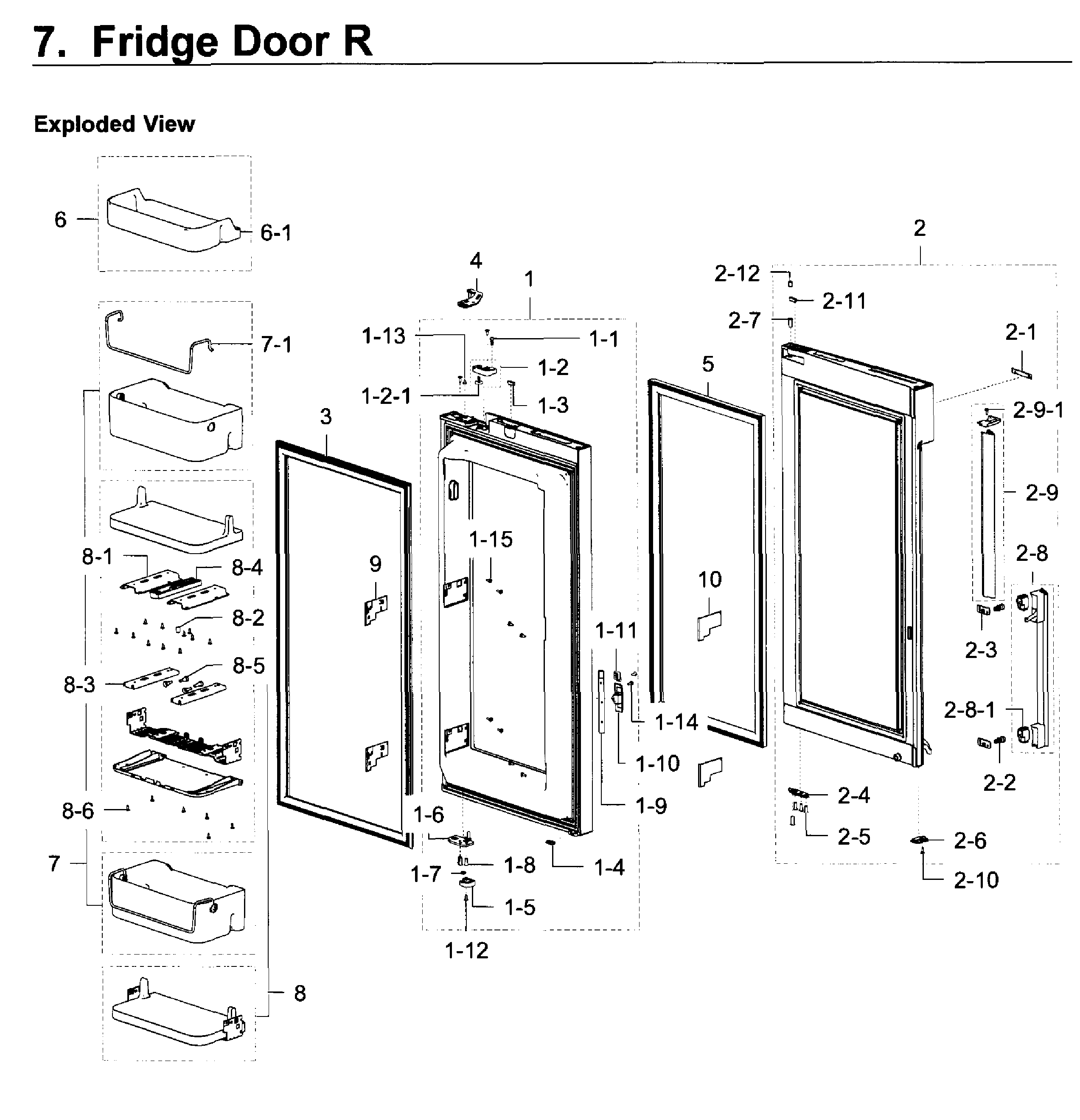 Samsung RF22K9381SG/AA-00 fridge door r diagram