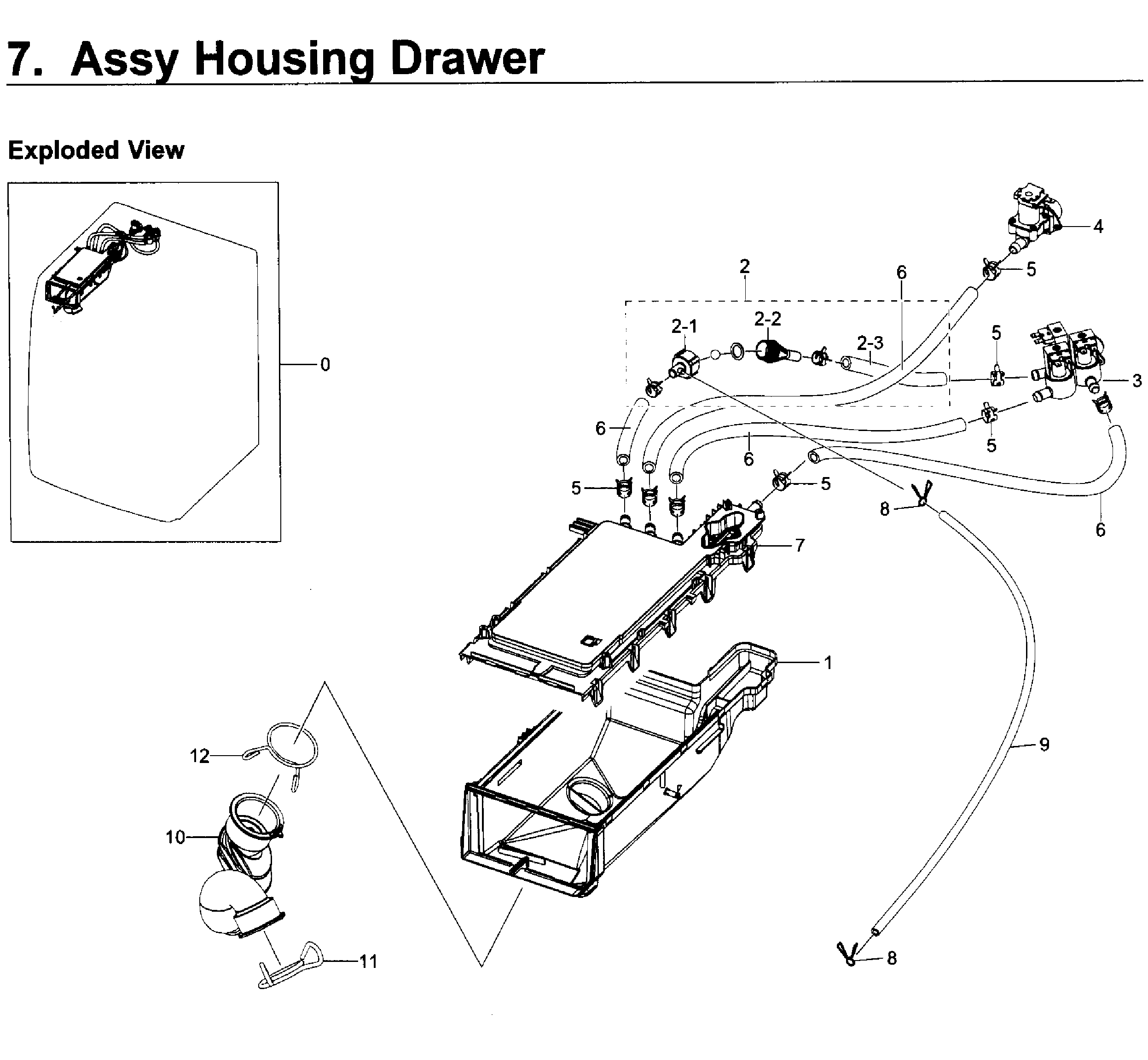 Samsung WF350ANP/XAA-03 housing drawer diagram