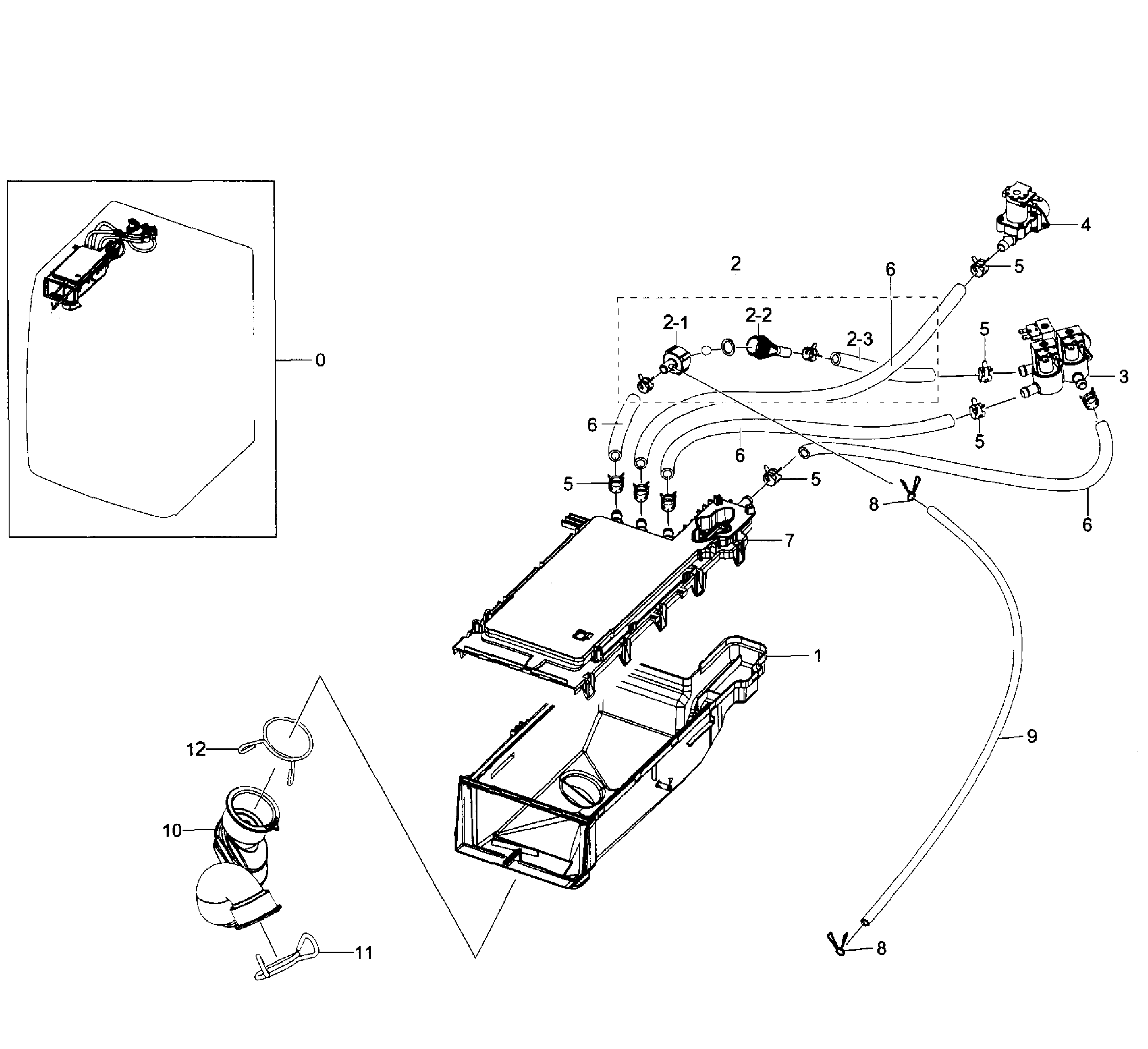 Samsung WF350ANP/XAA-04 housing drawer diagram