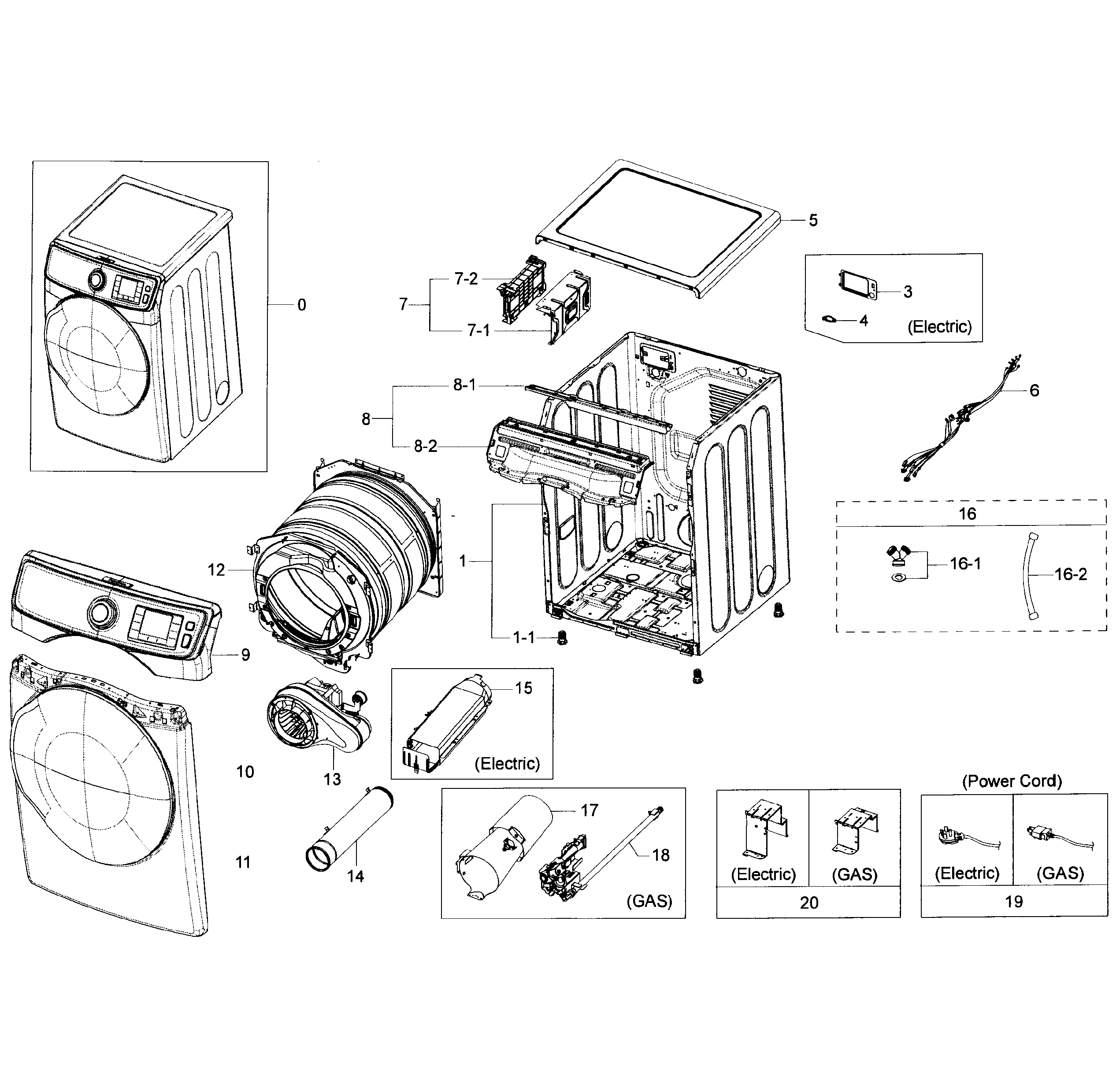 Samsung DV50K7500EV/A3-00 main asy diagram