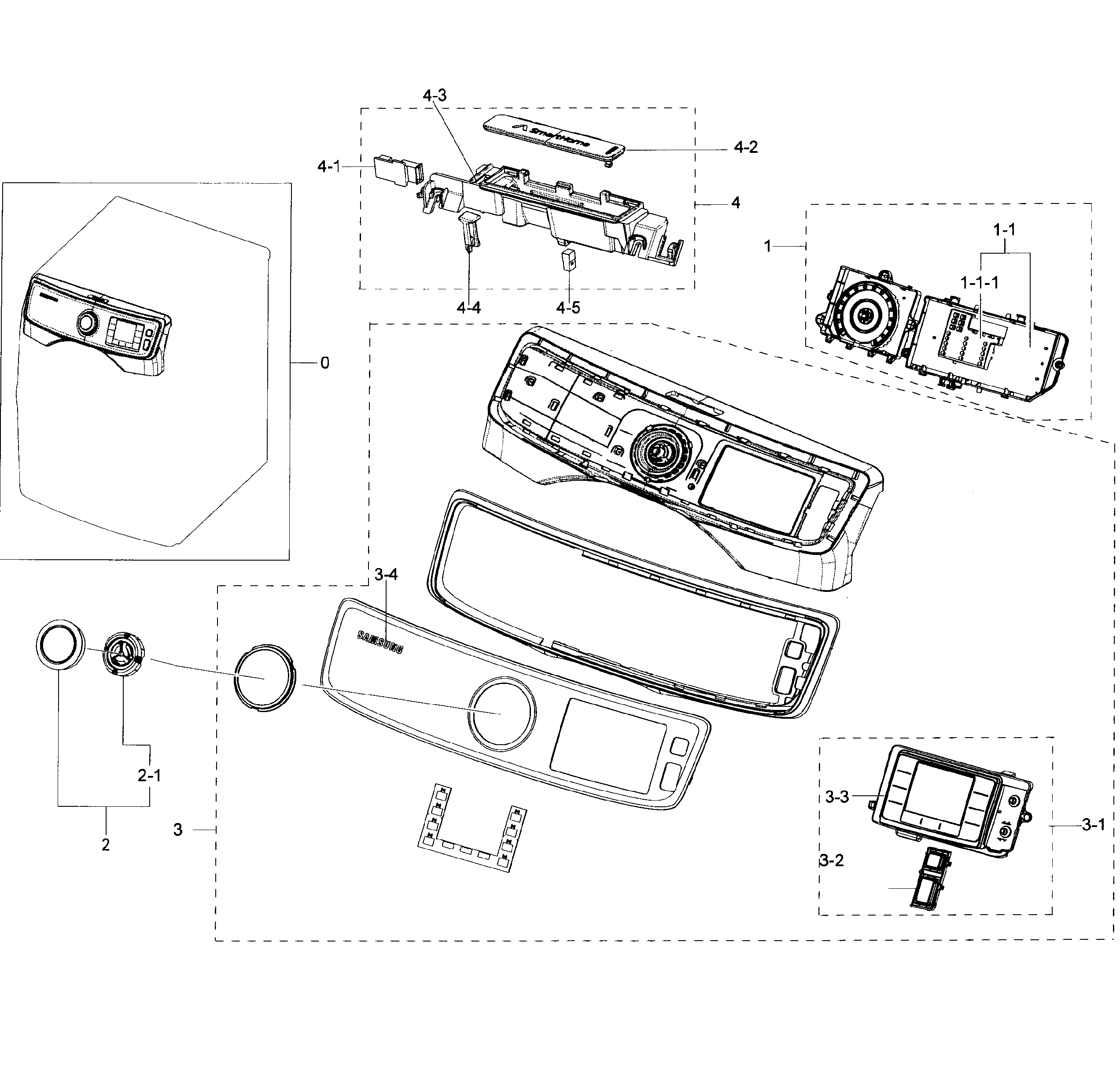Samsung DV50K7500EV/A3-00 control panel diagram